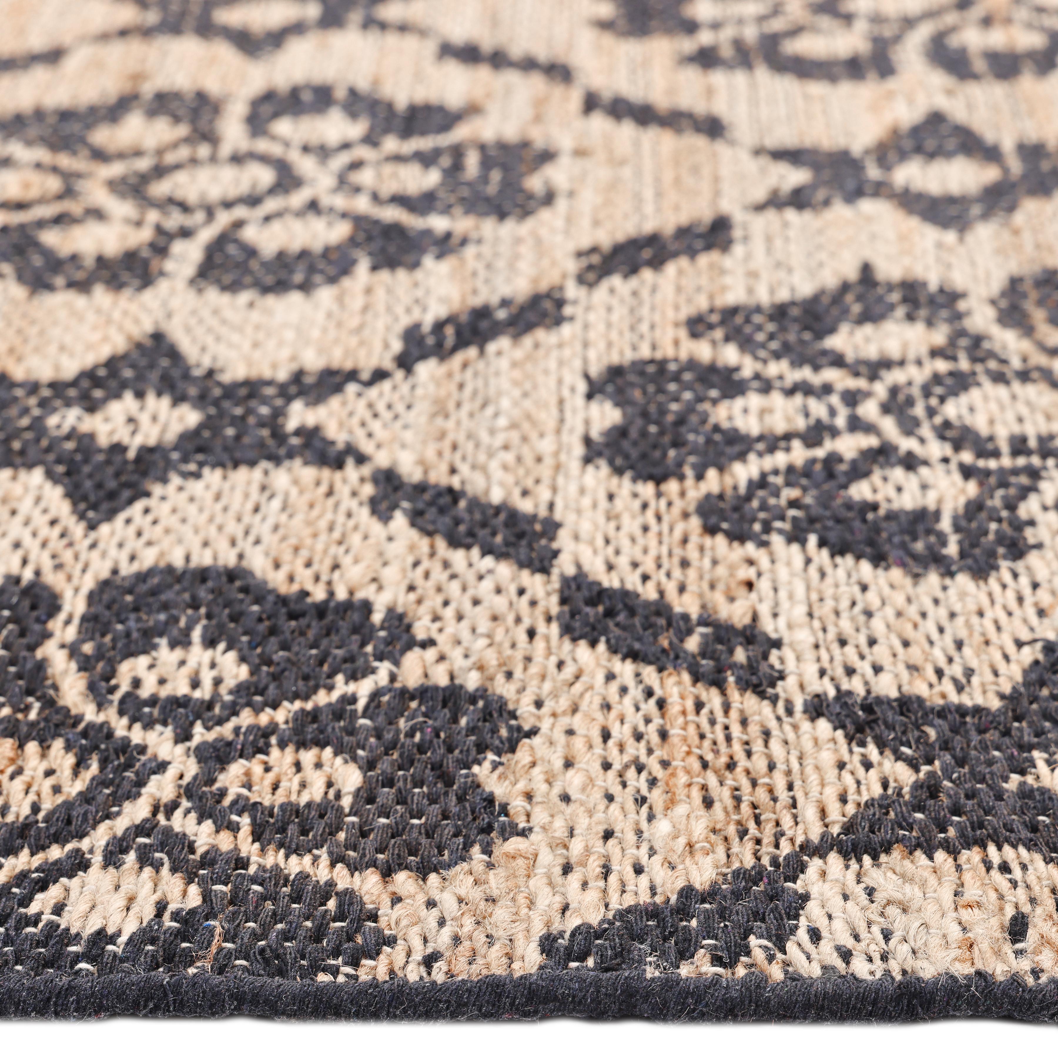 Jute Contemporary Floral Hand Made Brown Area Rug 3' 0