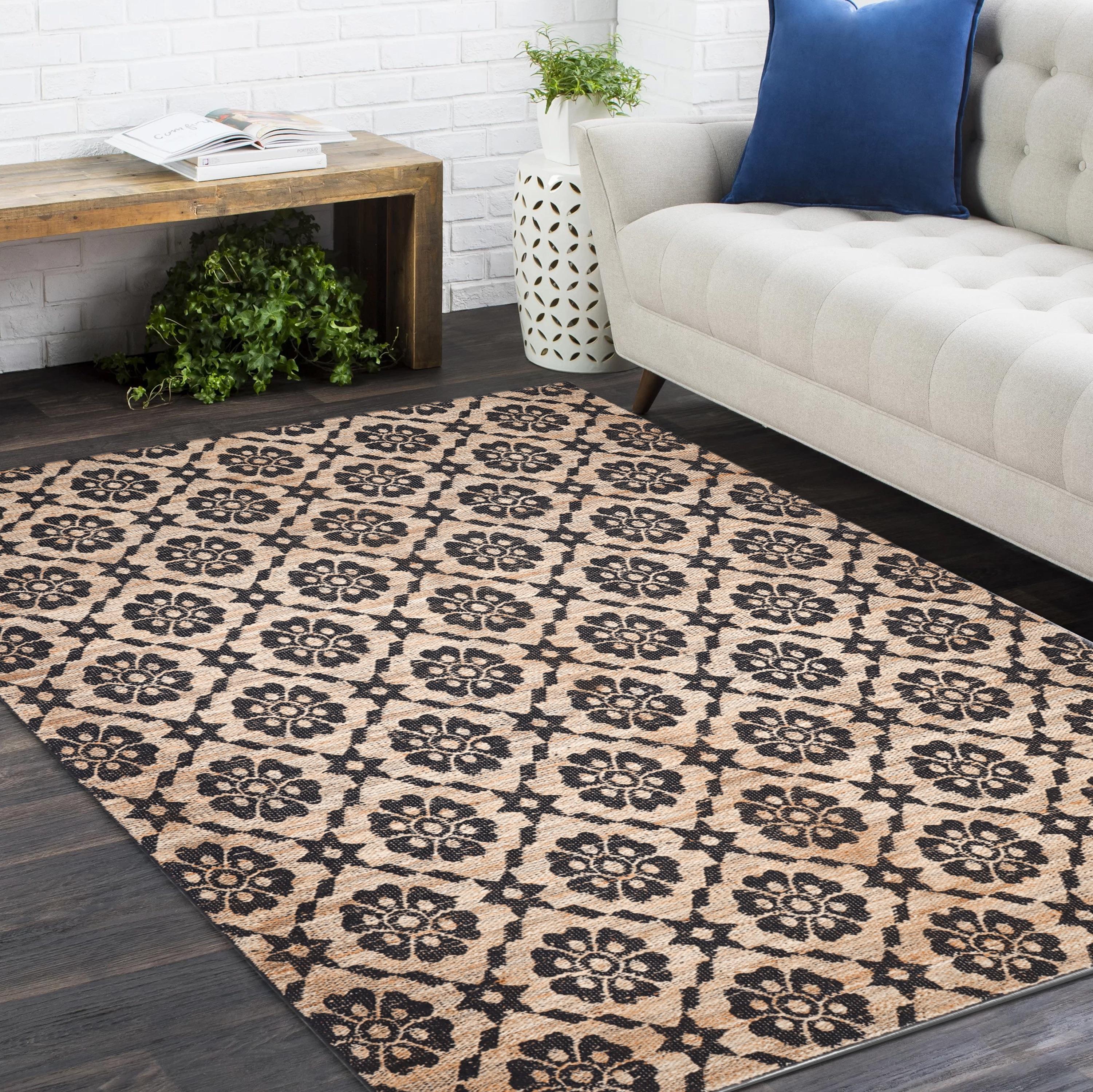 Contemporary Floral Hand Made Brown Area Rug 3' 0