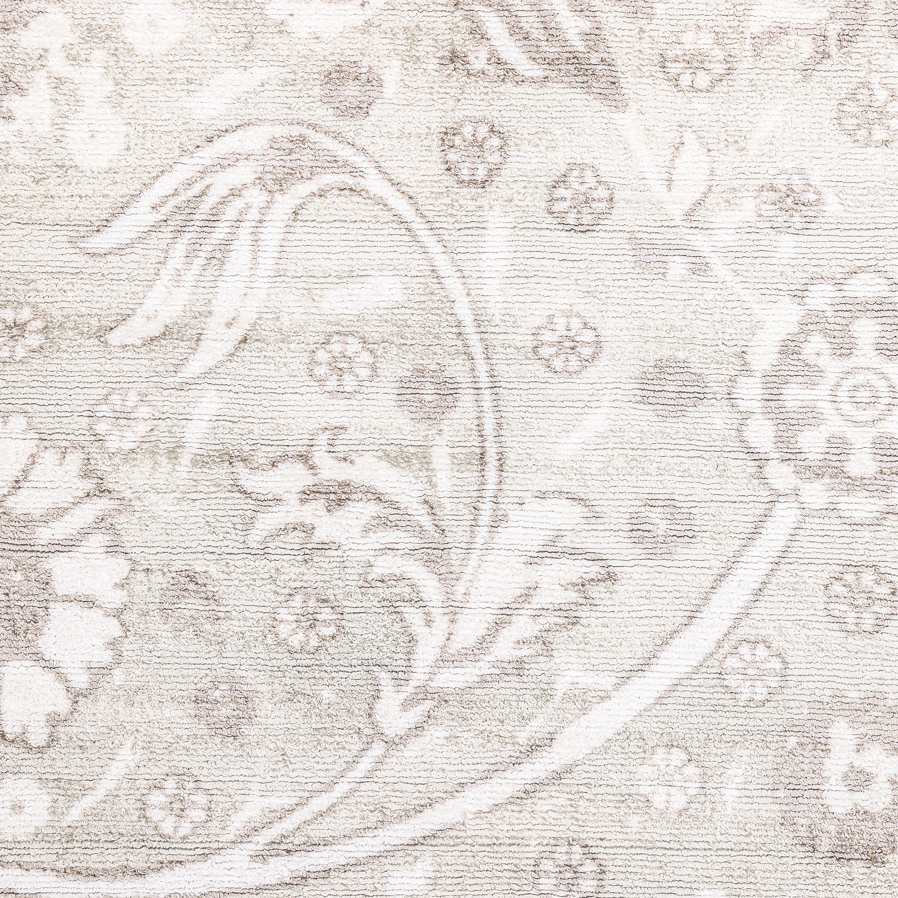 Alfombra Floral Contemporánea Hand Made Gris 10' 0