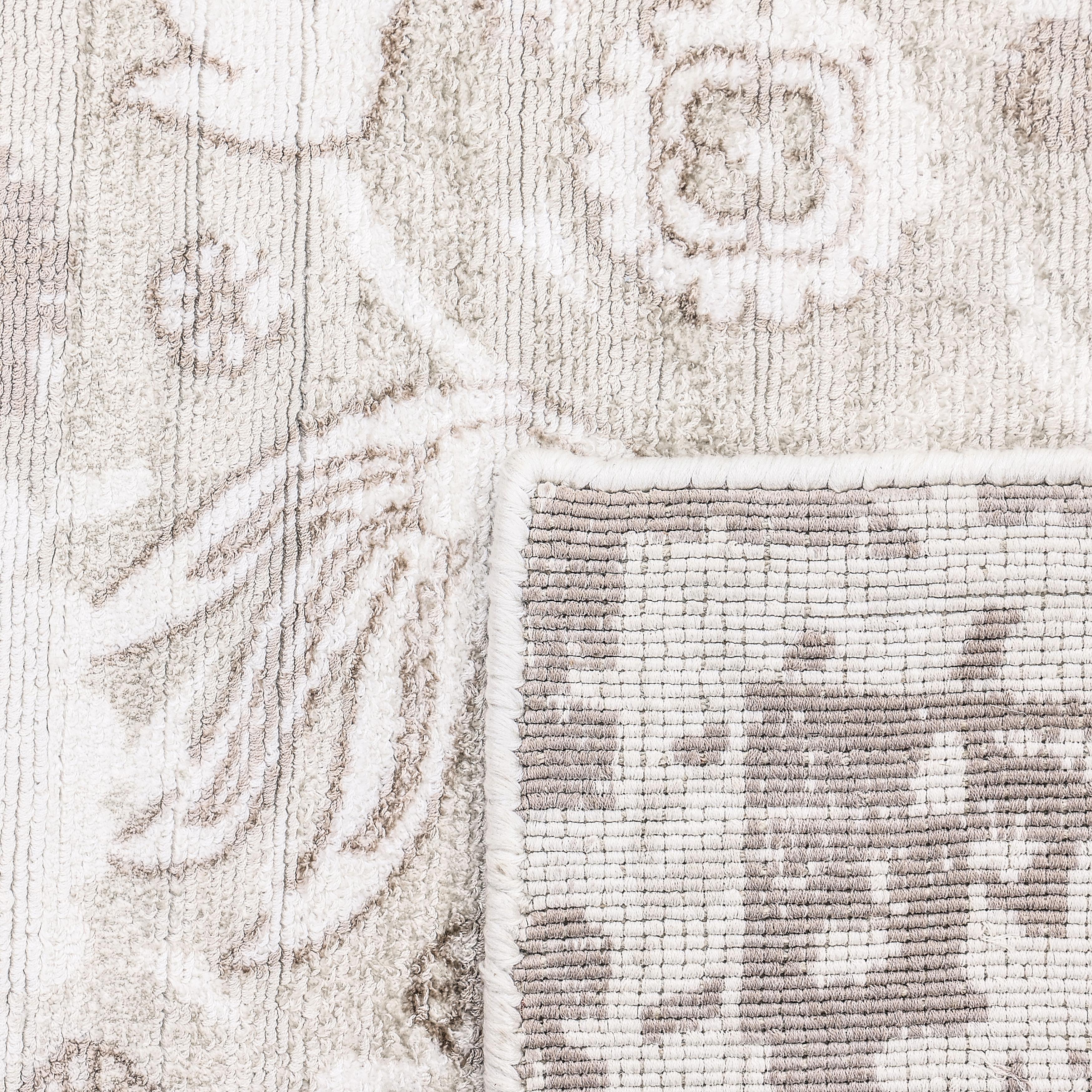 Alfombra Floral Contemporánea Hand Made Gris 3' 0
