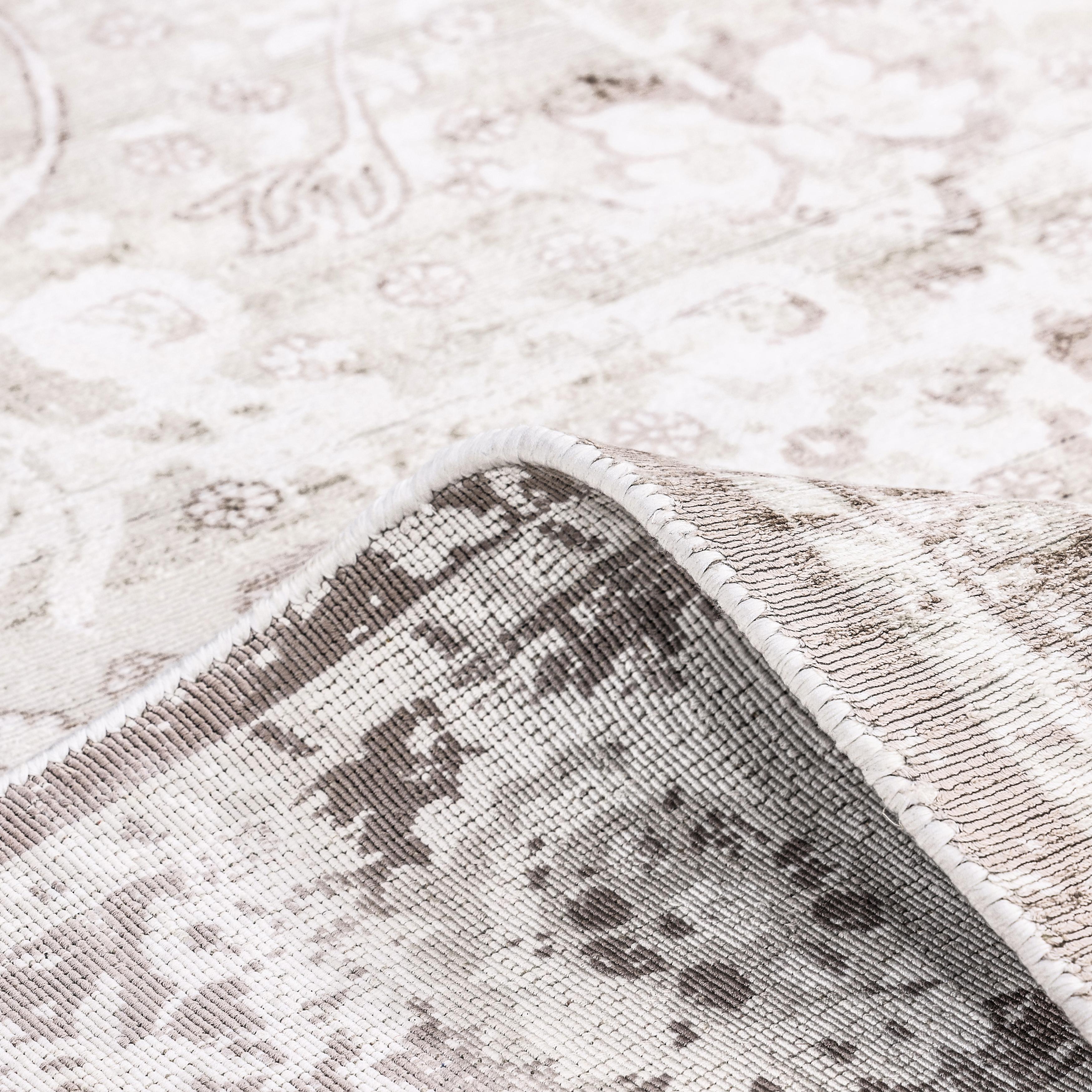Alfombra Floral Contemporánea Hand Made Gris 3' 0