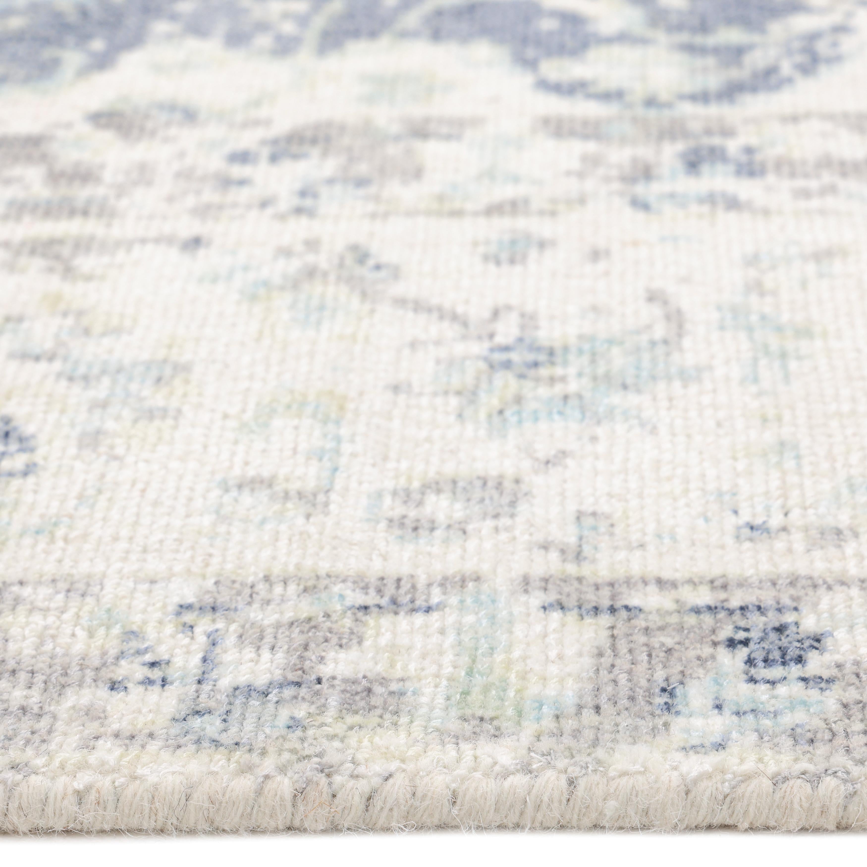 Contemporary Floral Hand Made Elfenbein Bereich Teppich 3' 0