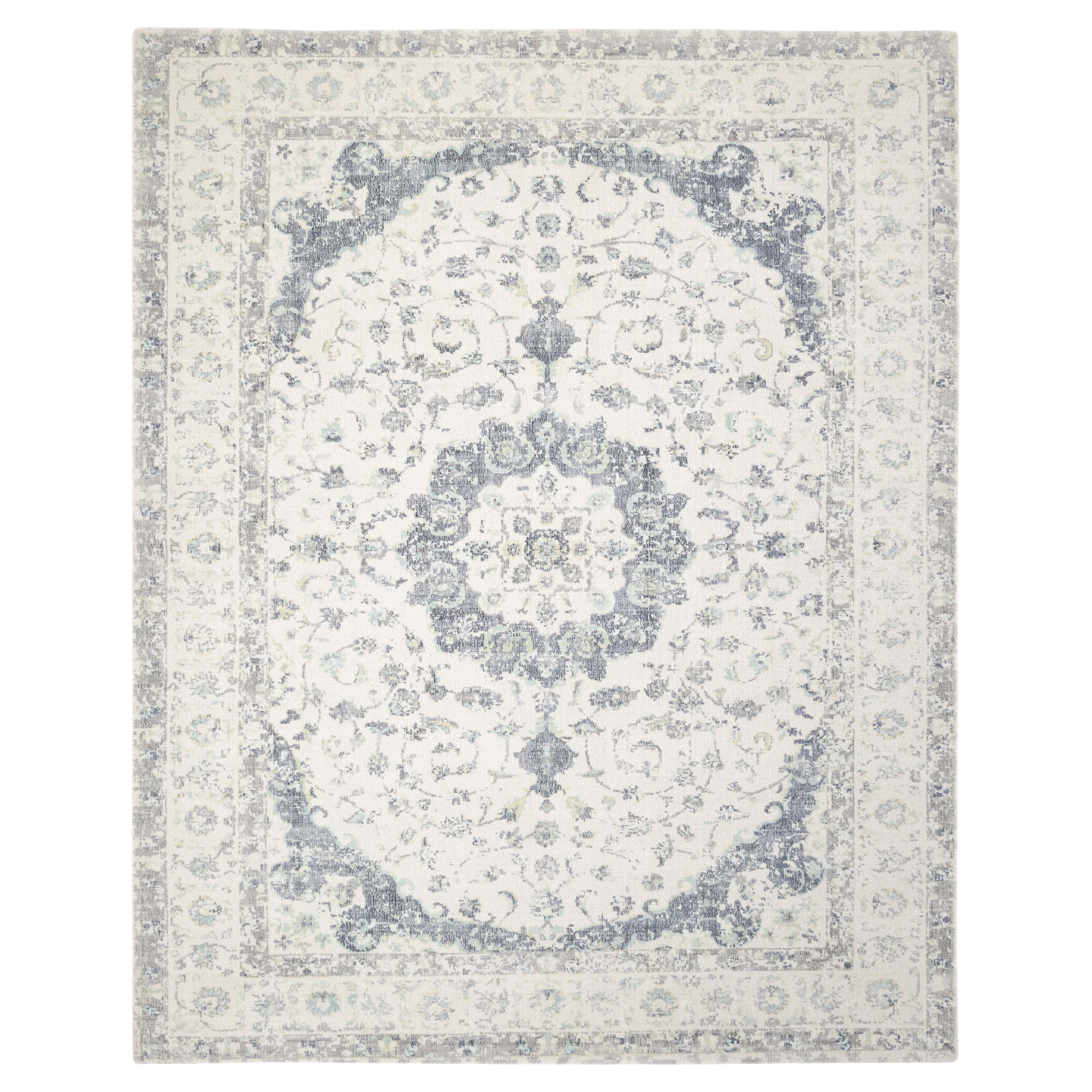 Contemporary Floral Hand Made Ivory Area Rug 3' 0" x 5' 0"
