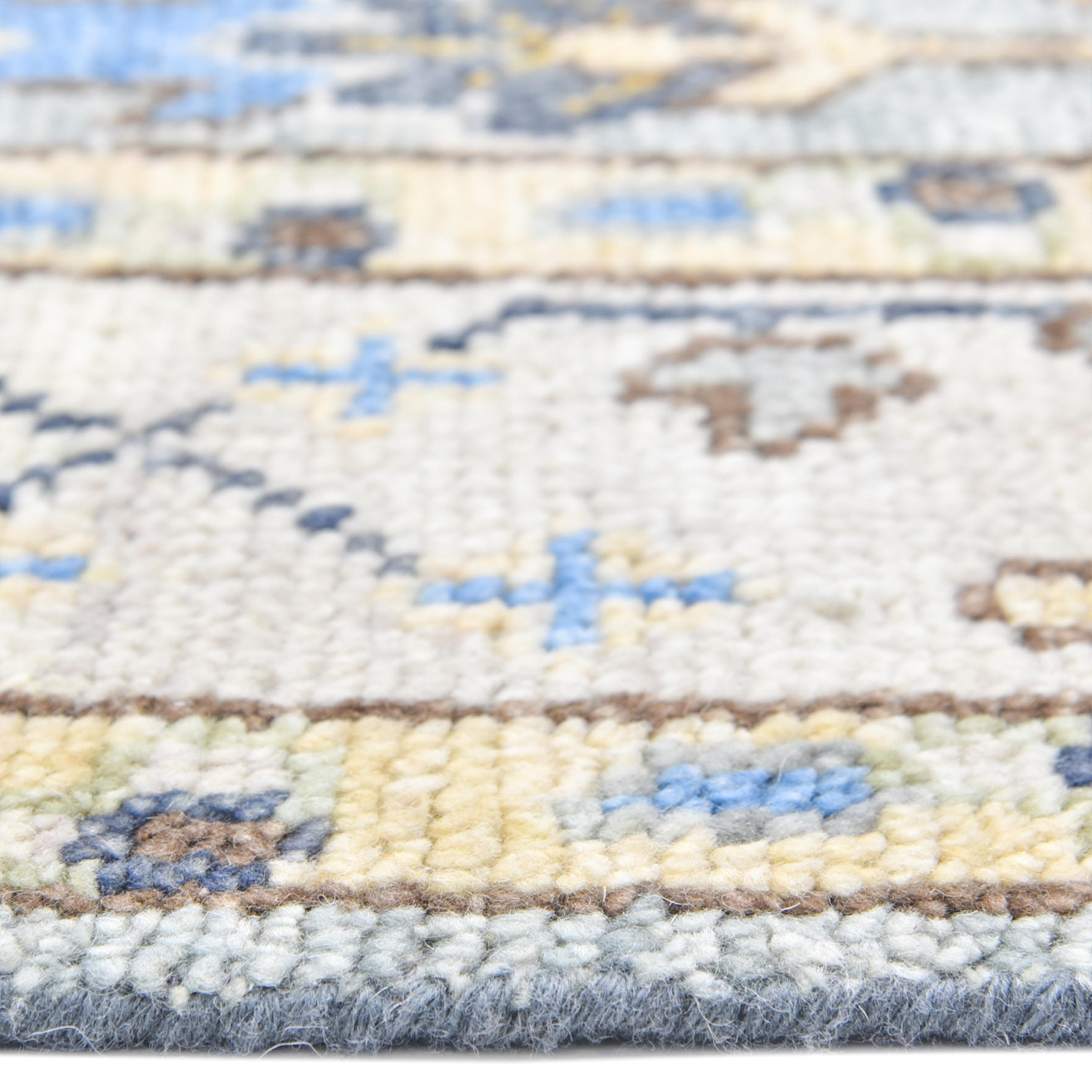 Laine Tapis de sol Contemporary Floral Hand Made Light Gray 9' 0