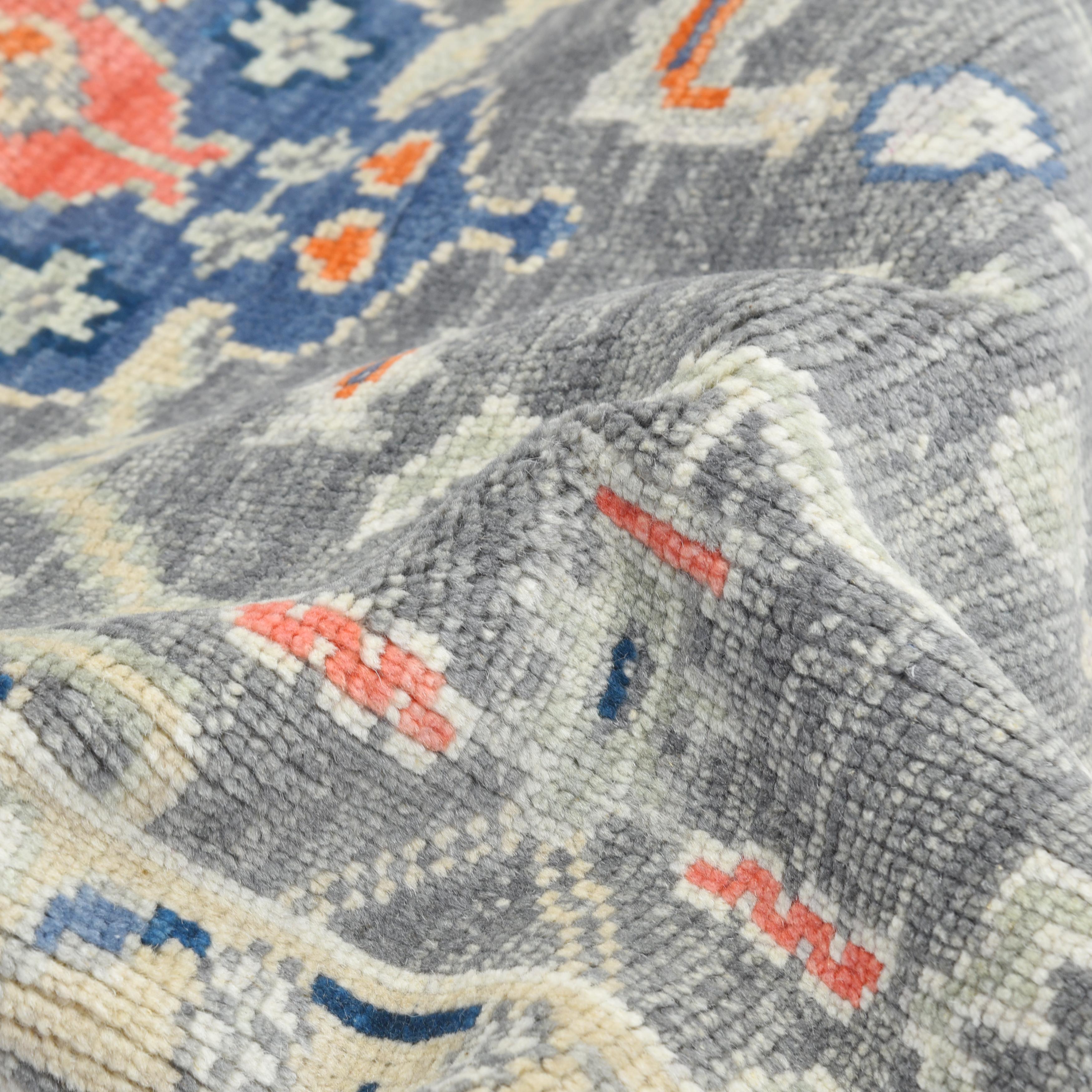 Contemporary Floral Hand Made Light Gray Area Rug 9' 0