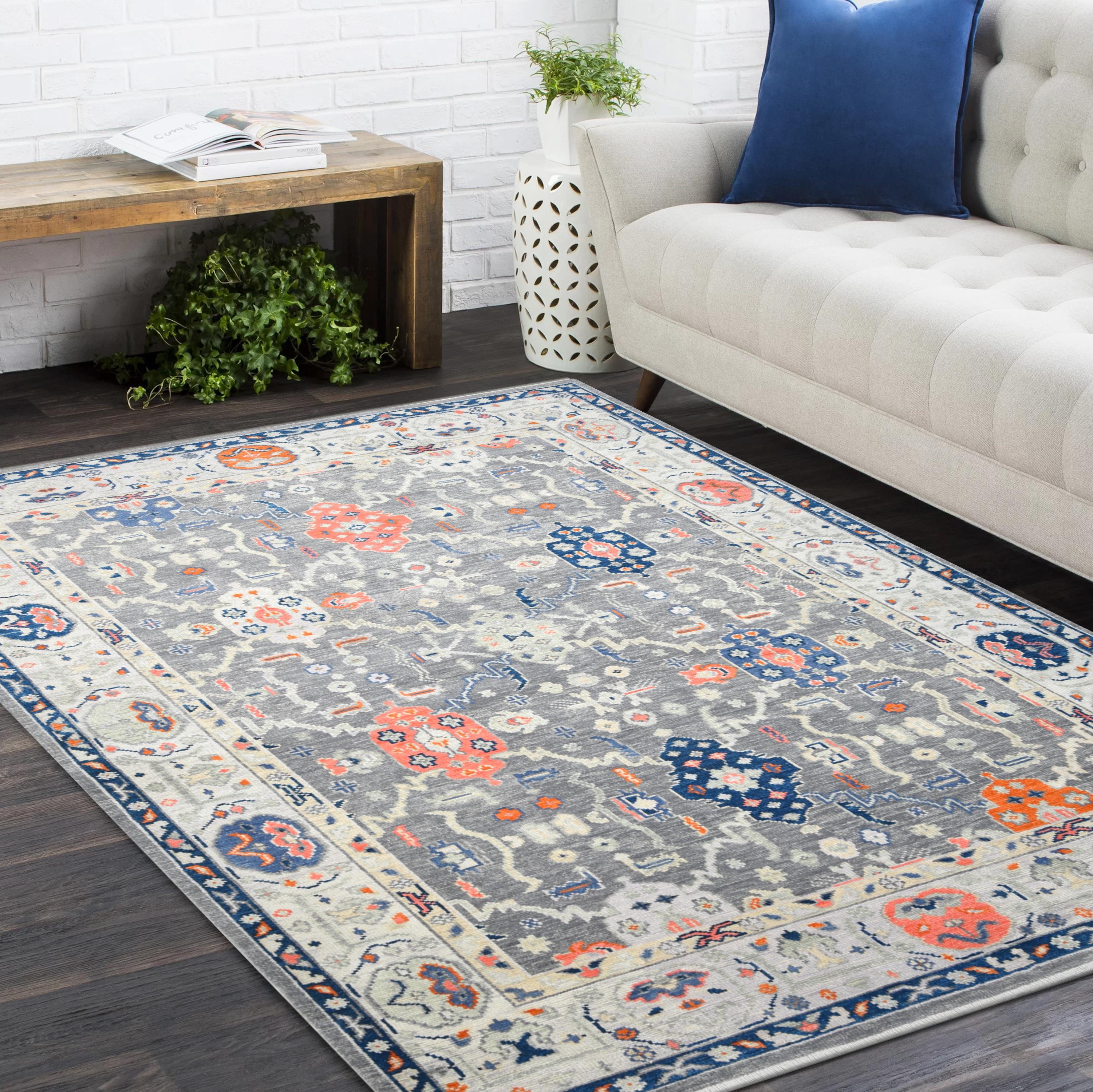 Contemporary Floral Hand Made Light Gray Area Rug 9' 0