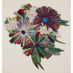 Contemporary Floral Recycled Textile Panel von Elodie Blanchard