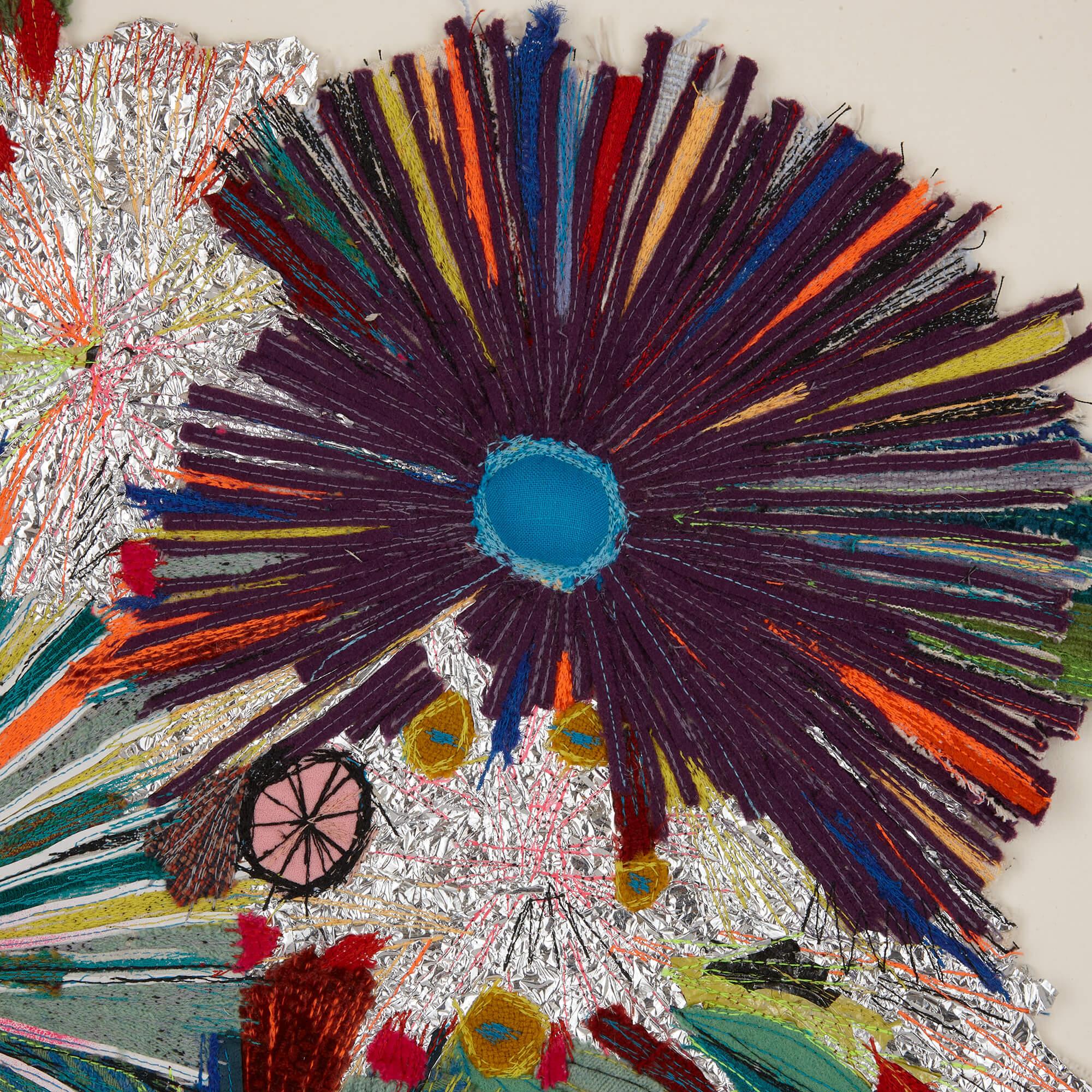 Contemporary Floral Recycled Textile Panel von Elodie Blanchard (Moderne) im Angebot