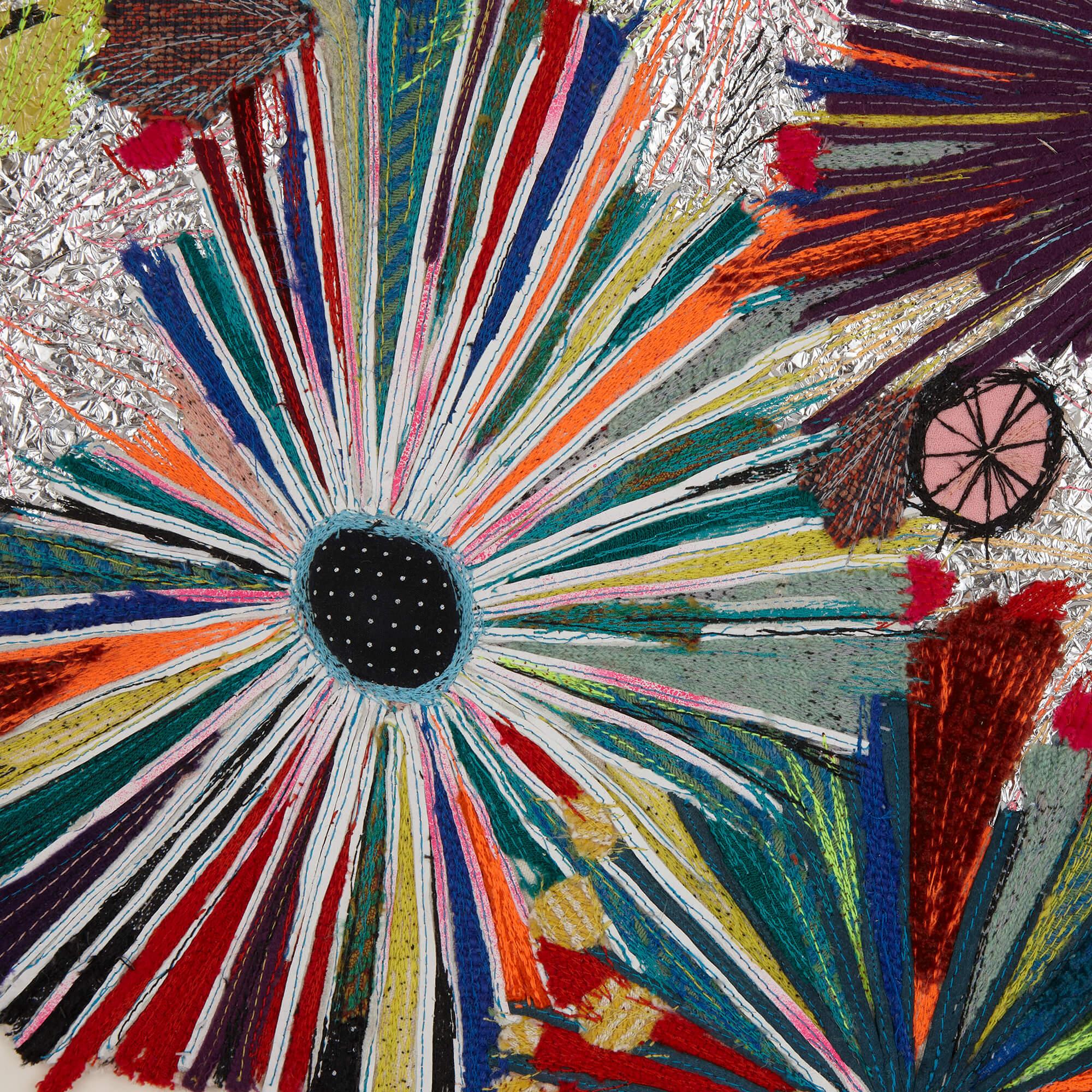 Contemporary Floral Recycled Textile Panel von Elodie Blanchard (amerikanisch) im Angebot