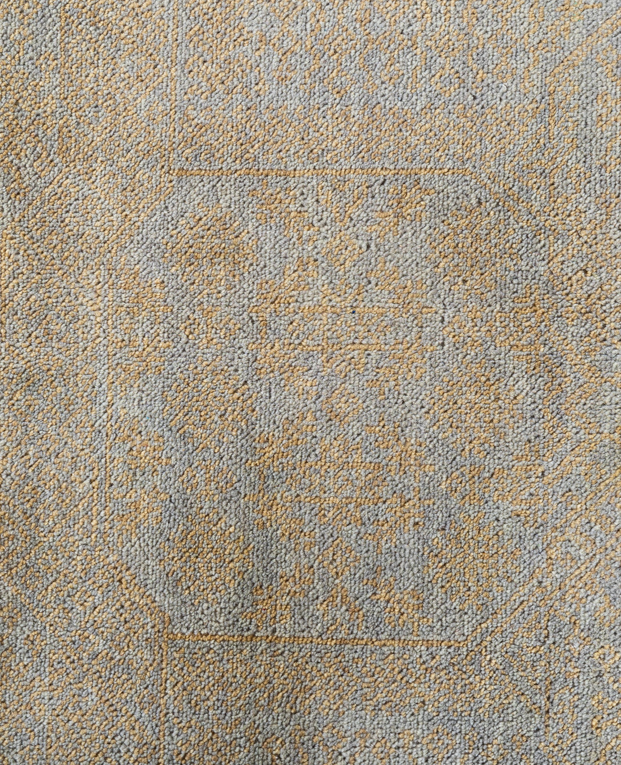 Indiano Contemporary Floral Silk Hand Knots Rugs Area Rugged Yellow 9' 1