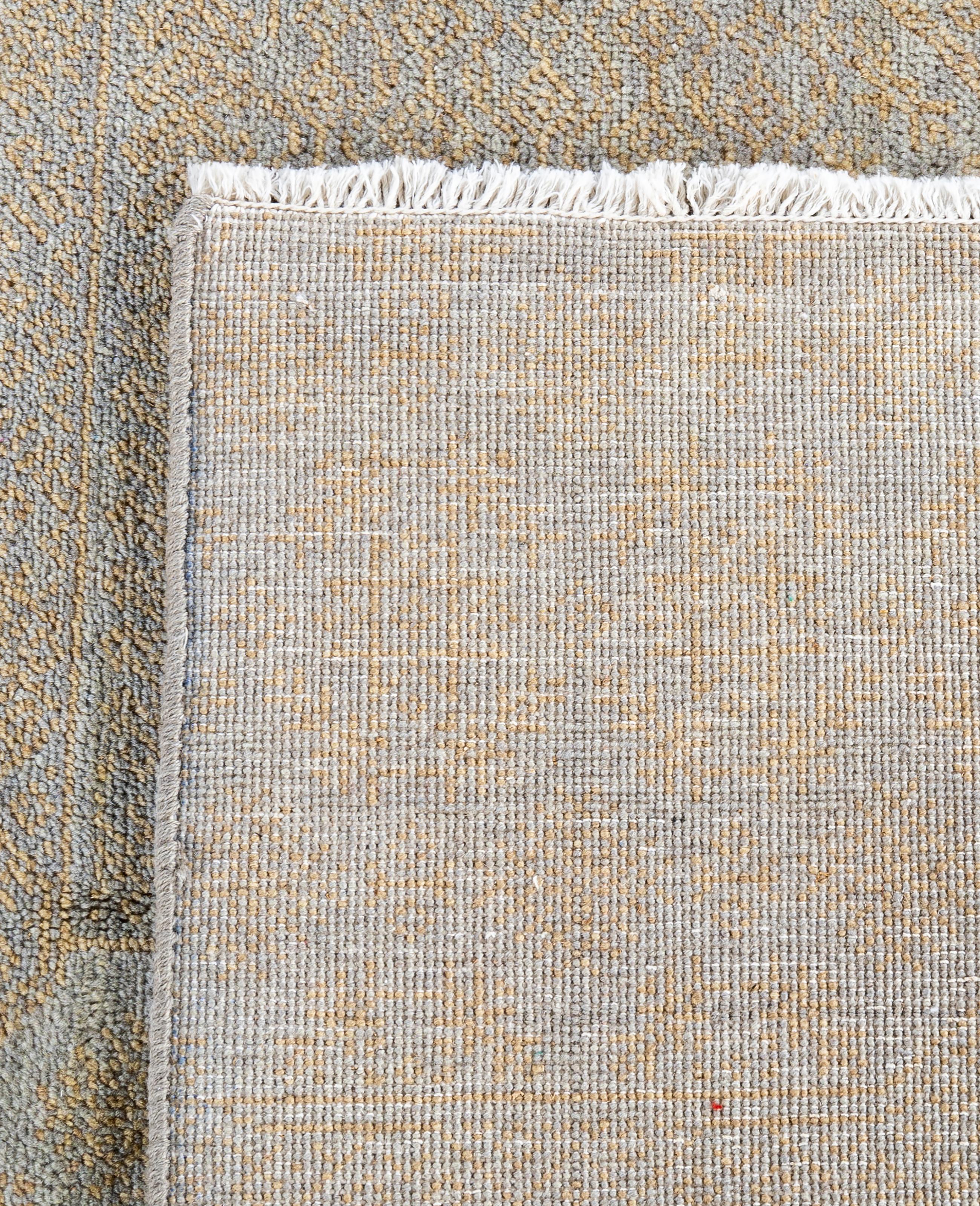 Contemporary Floral Silk Hand Knots Rugs Area Rugged Yellow 9' 1