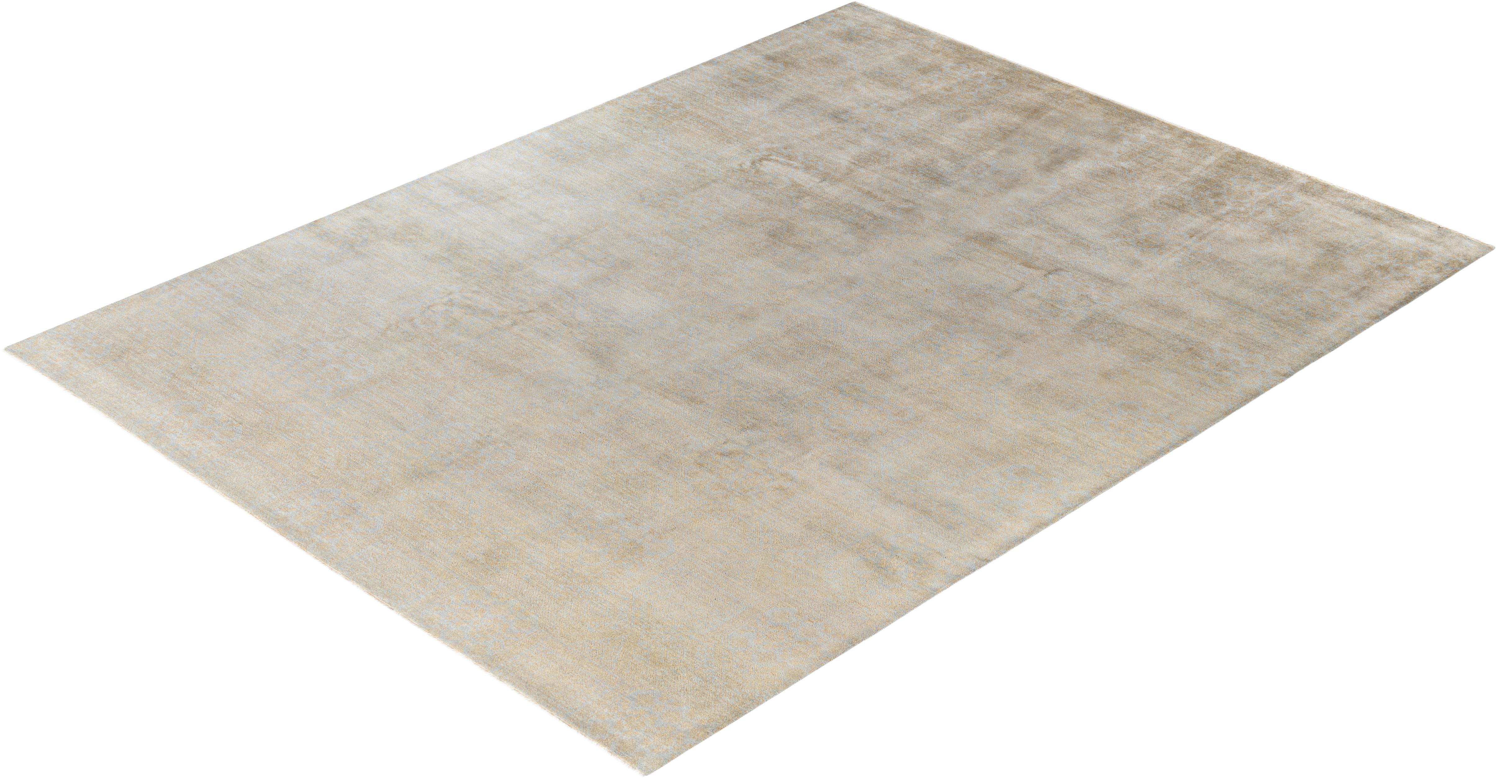 Contemporary Floral Silk Hand Knots Rugs Area Rugged Yellow 9' 1