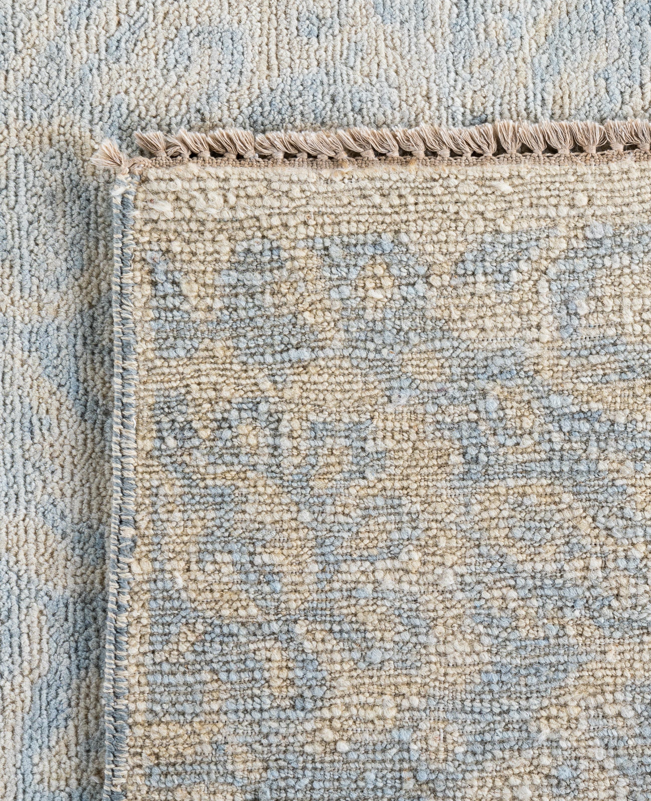 Contemporary Floral Wool Hand Knoted Beige Area Rug Rug 9' 1