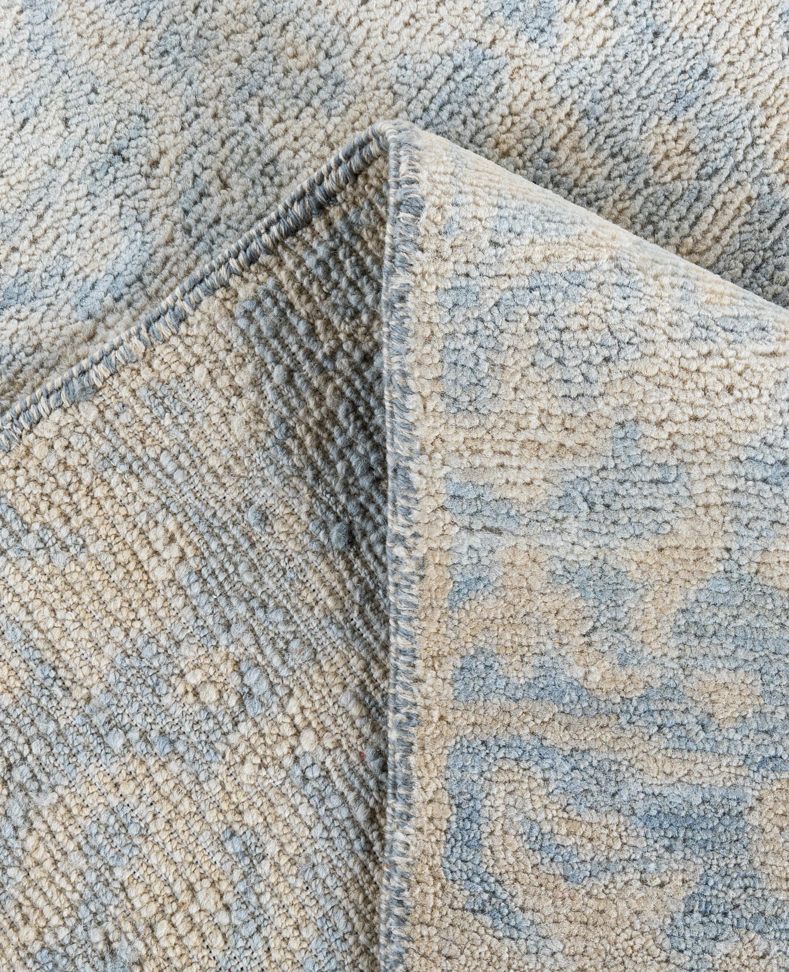 XXI secolo e contemporaneo Contemporary Floral Wool Hand Knoted Beige Area Rug Rug 9' 1