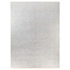 Contemporary Floral Wool Hand Knotted Beige Area Rug 9' 1" x 12' 1"
