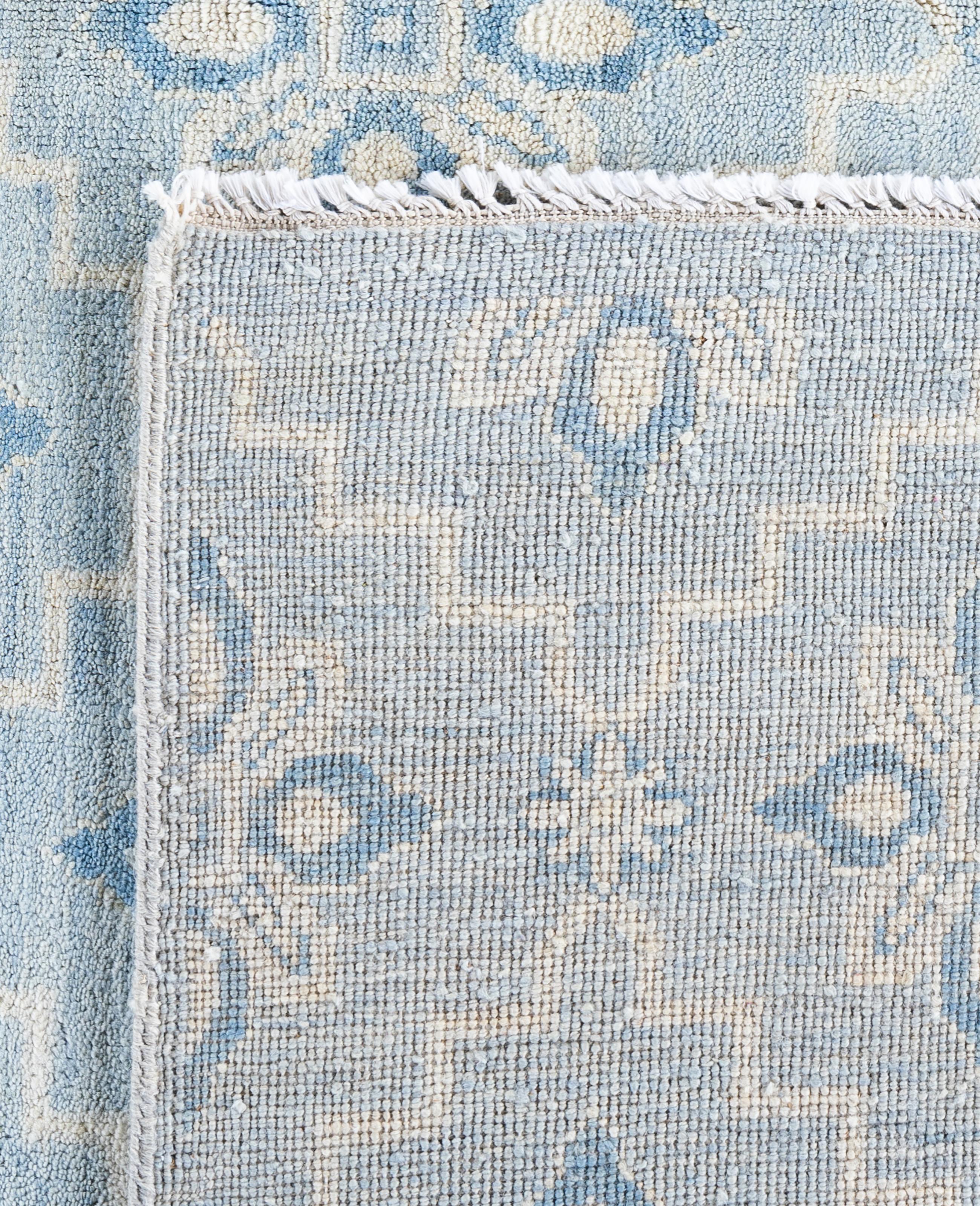 Contemporary Floral Wool Hand Knotted Gray Area Rug 7' 10