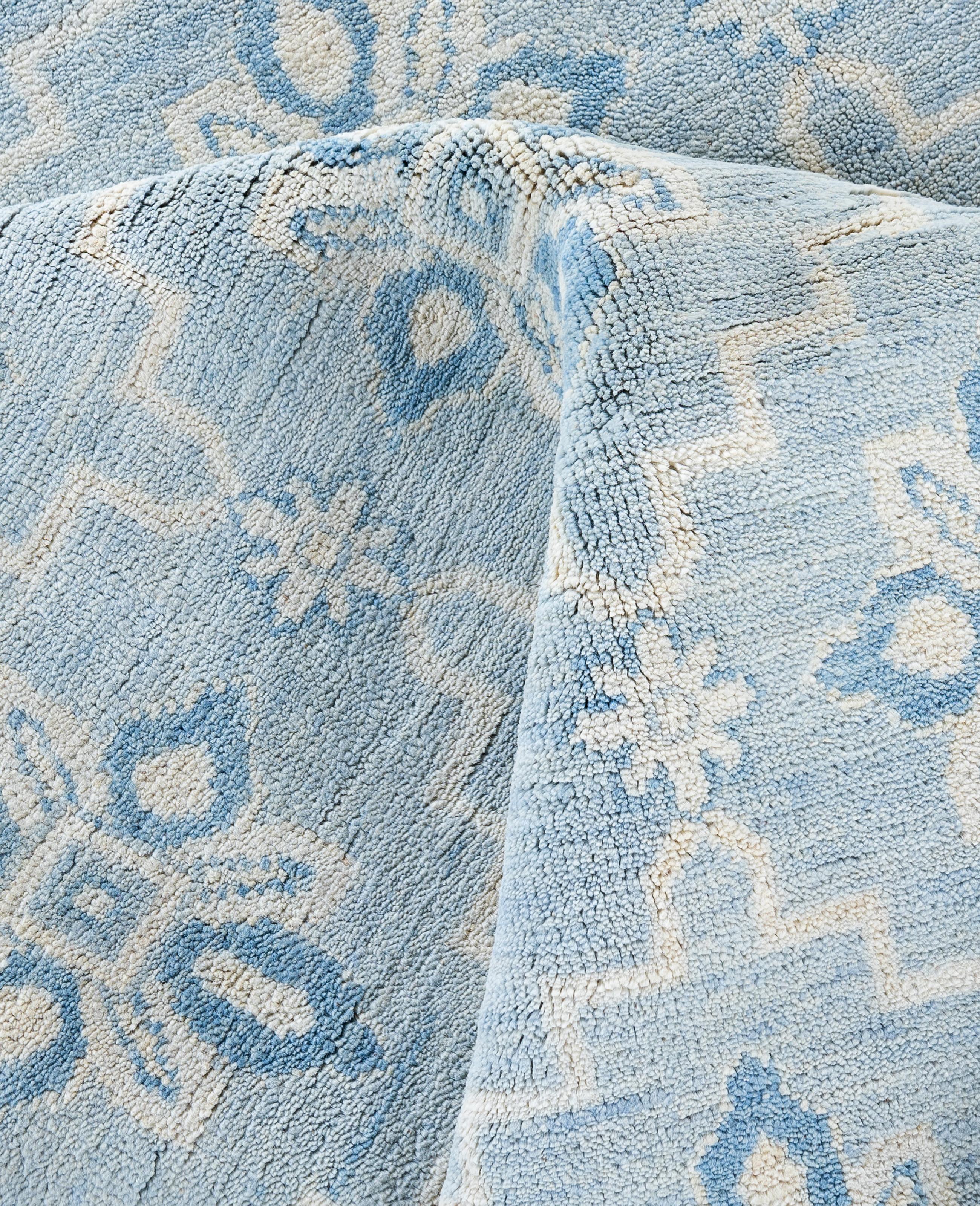 Contemporary Floral Wool Hand Knotted Gray Area Rug 7' 10