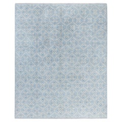 Contemporary Floral Wool Hand Knoted Gray Area Rug Rug 7' 10" x 9' 10"