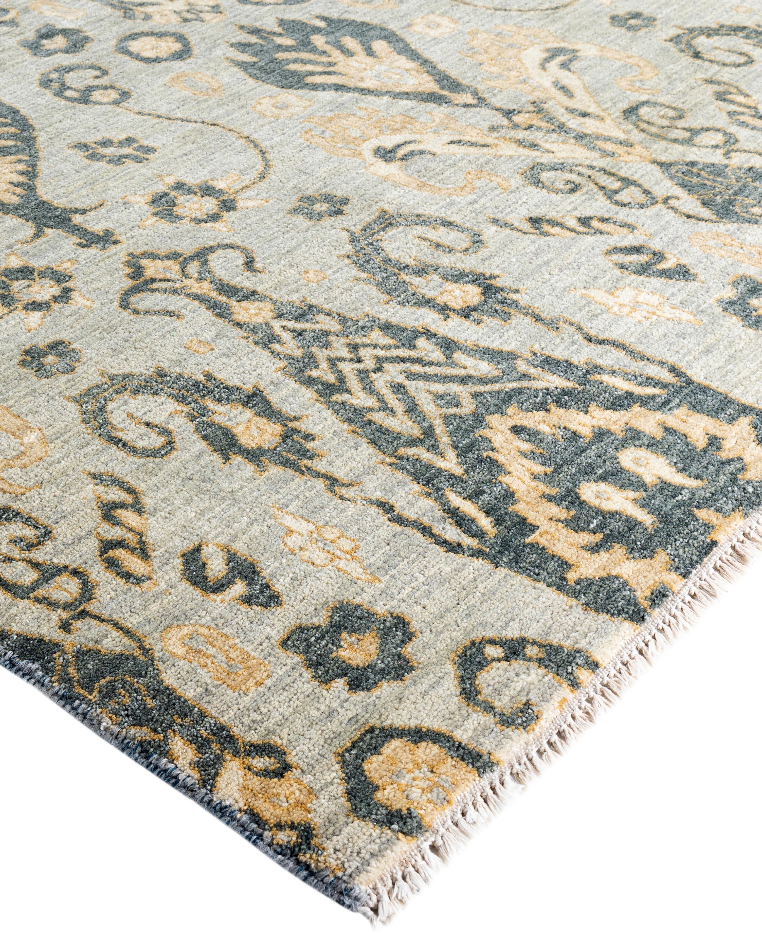 Fresh, spirited, and above all, luxurious, the rugs of the Modern collection can invigorate a traditional room as gracefully as they can ground a more contemporary space. The opulent pattern in this rug is derived from the rich tradition of Turkish