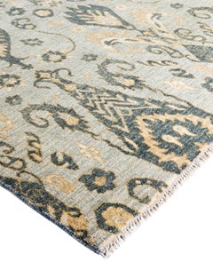 Contemporary Floral Wool Hand Knotted Gray Area Rug 8' 1" x 10' 3"