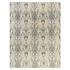 Contemporary Floral Wool Hand Knotted Gray Area Rug 8' 1" x 10' 3"