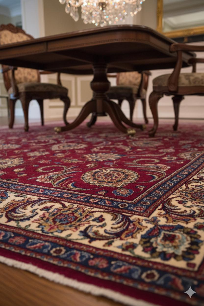 Zeitgenössischer Wollteppich mit Blumenmuster, 10 ft× 11 ft, Burgund und Elfenbein (Tabriz) im Angebot