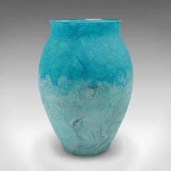 Contemporary Flower Bouquet Vase, English, Art Glass, Straw Silk, Baluster Urn