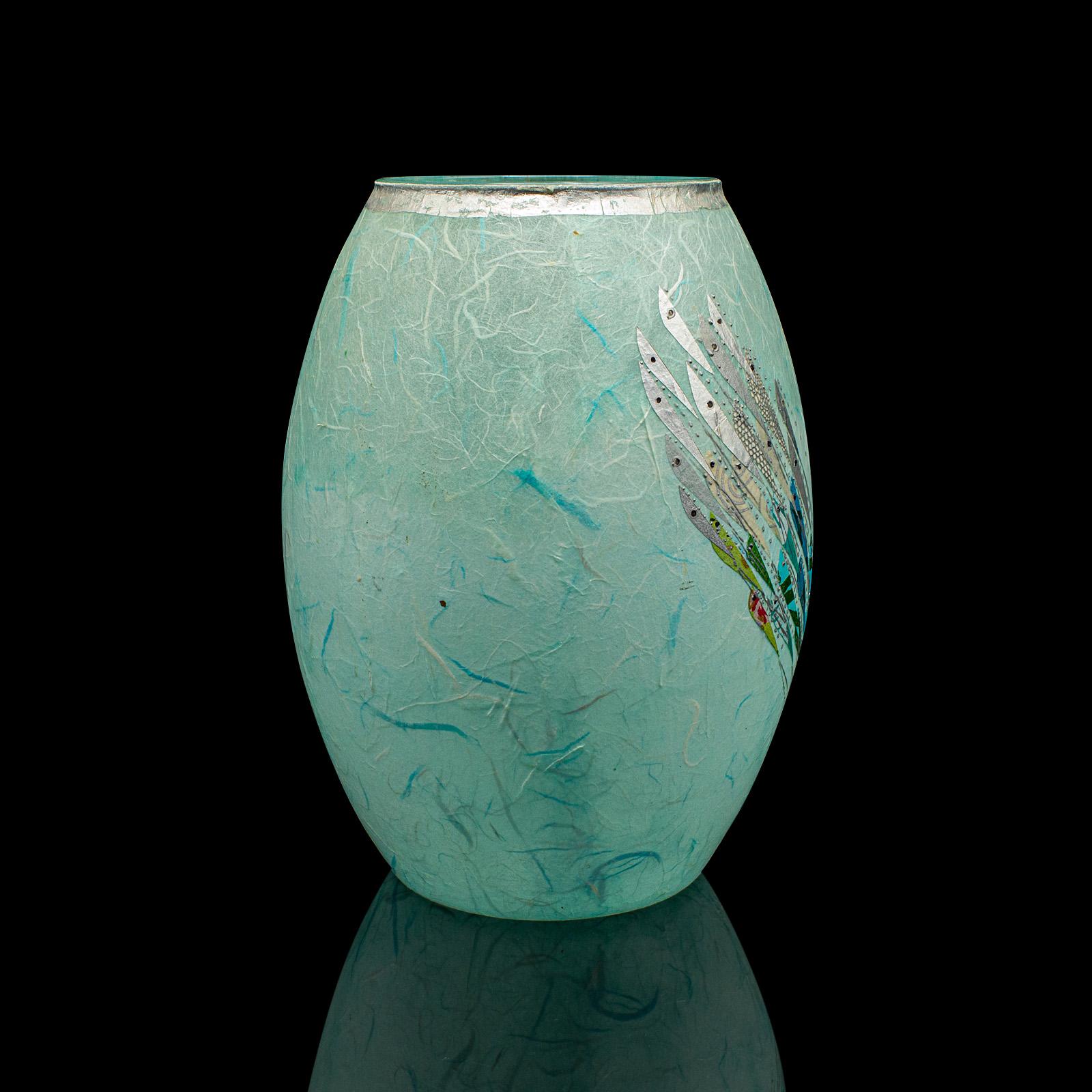 Modern Contemporary Flower Vase, English, Art Glass, Decorative Baluster Urn, Display For Sale