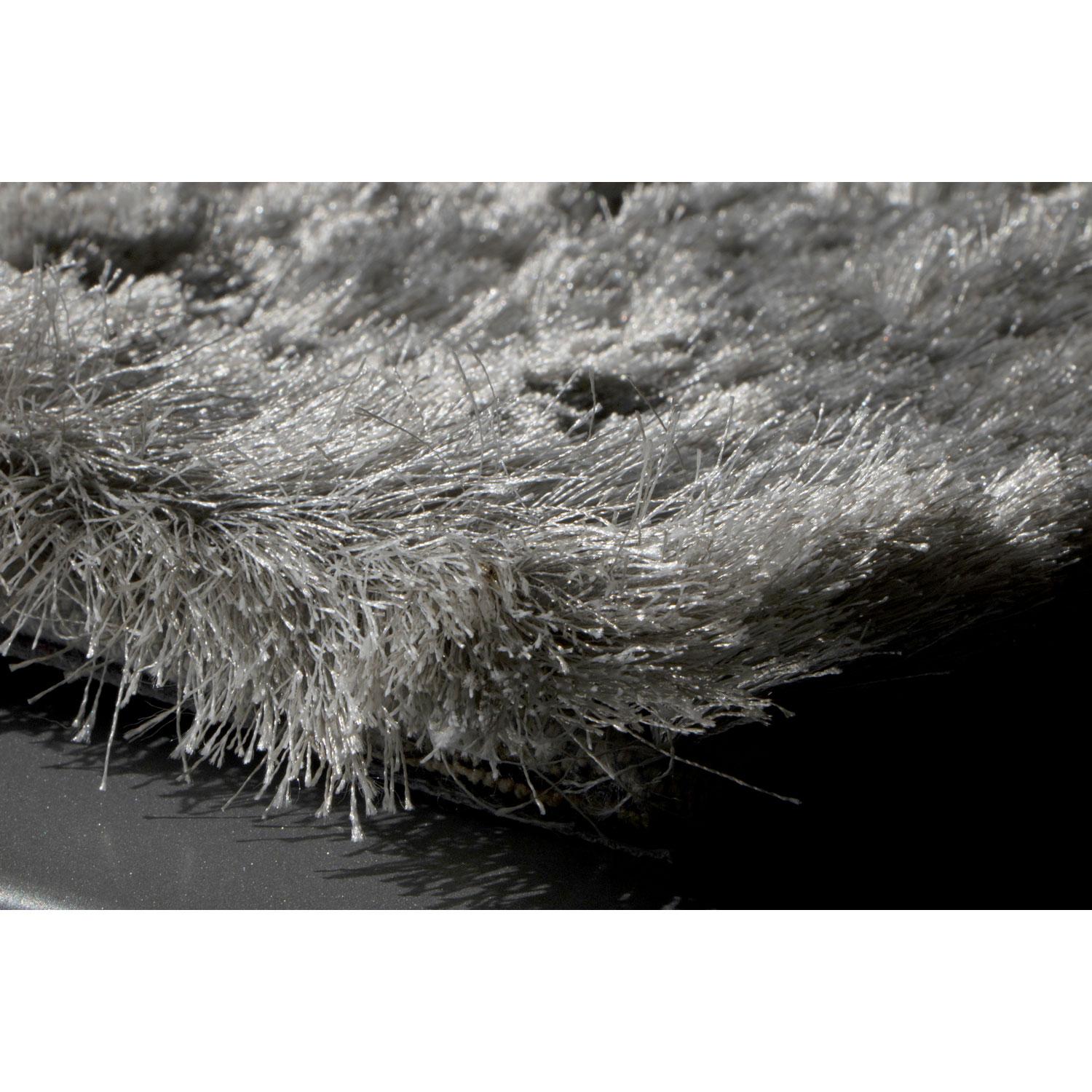 Polyester Contemporary Fluffy Soft Shiny Long Pile Grey Rug by Deanna Comellini 200x300 cm For Sale