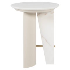 Contemporary Foice Side Table, Calacatta Marble, Handmade Portugal by Greenapple