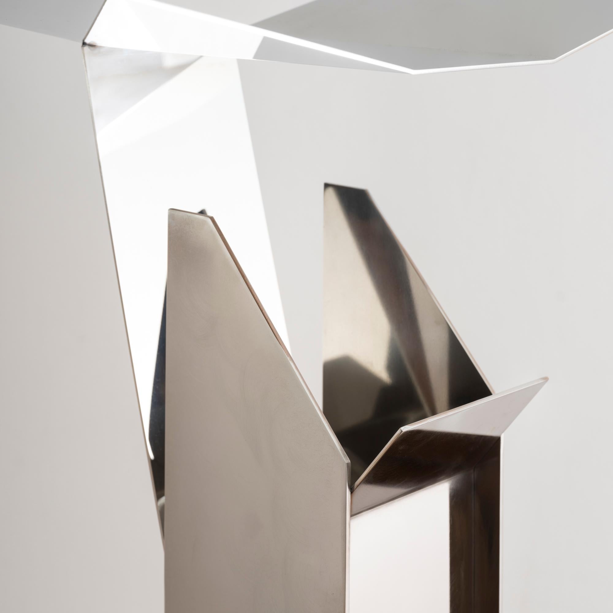 Welded Contemporary Folded Steel Table Lamp by EJR Barnes 