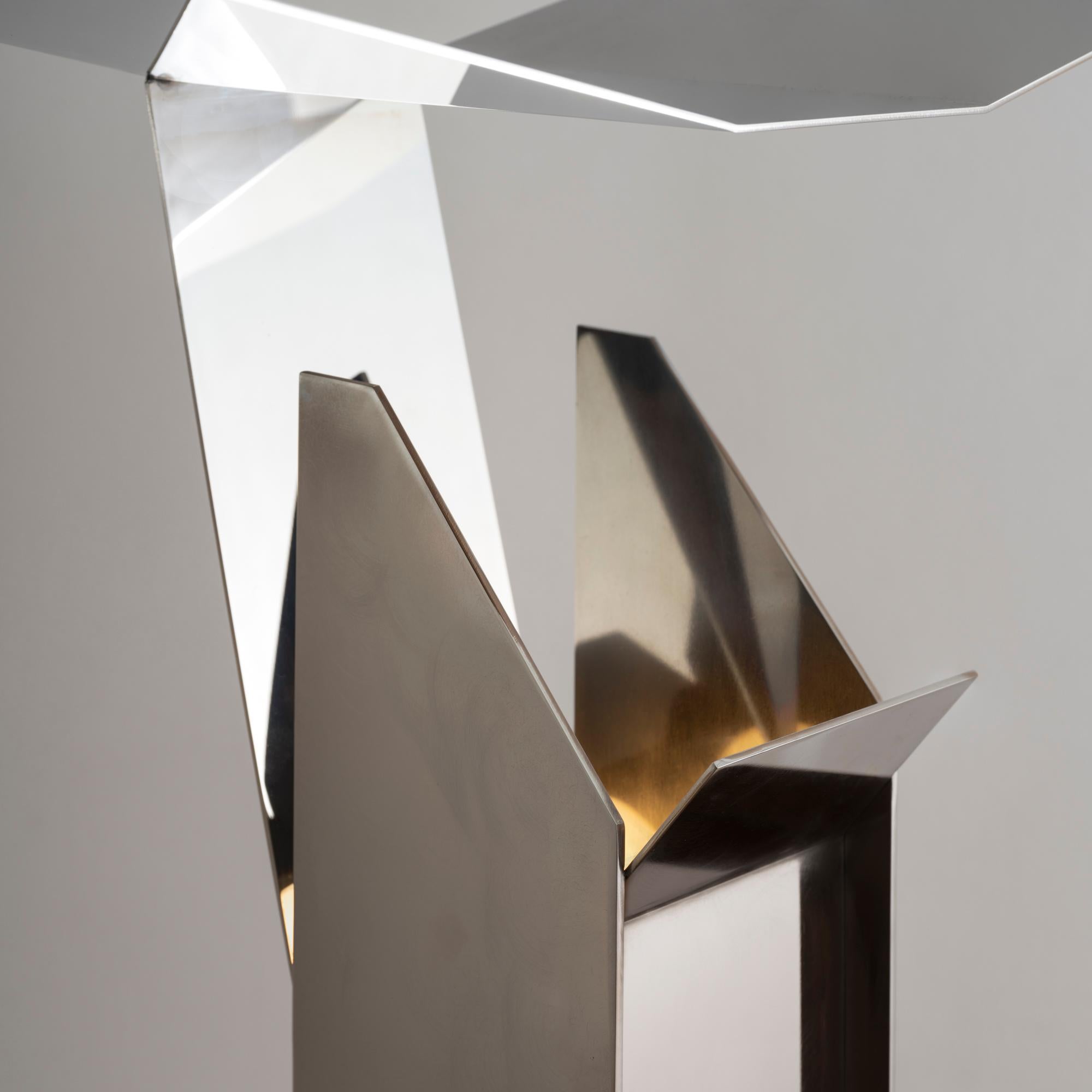 Contemporary Folded Steel Table Lamp by EJR Barnes 