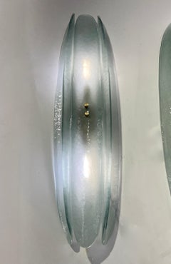 Lampada da parete a fiamma in vetro di Murano in stile Contemporary Fontana Arte Aqua Green Blue