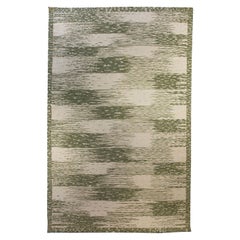 Contemporary Forel Green and Beige Handmade Wool Rug by Doris Leslie Blau