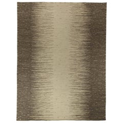 Tappeto contemporaneo Forel in stile scandinavo in lana marrone e beige di Doris Leslie Blau