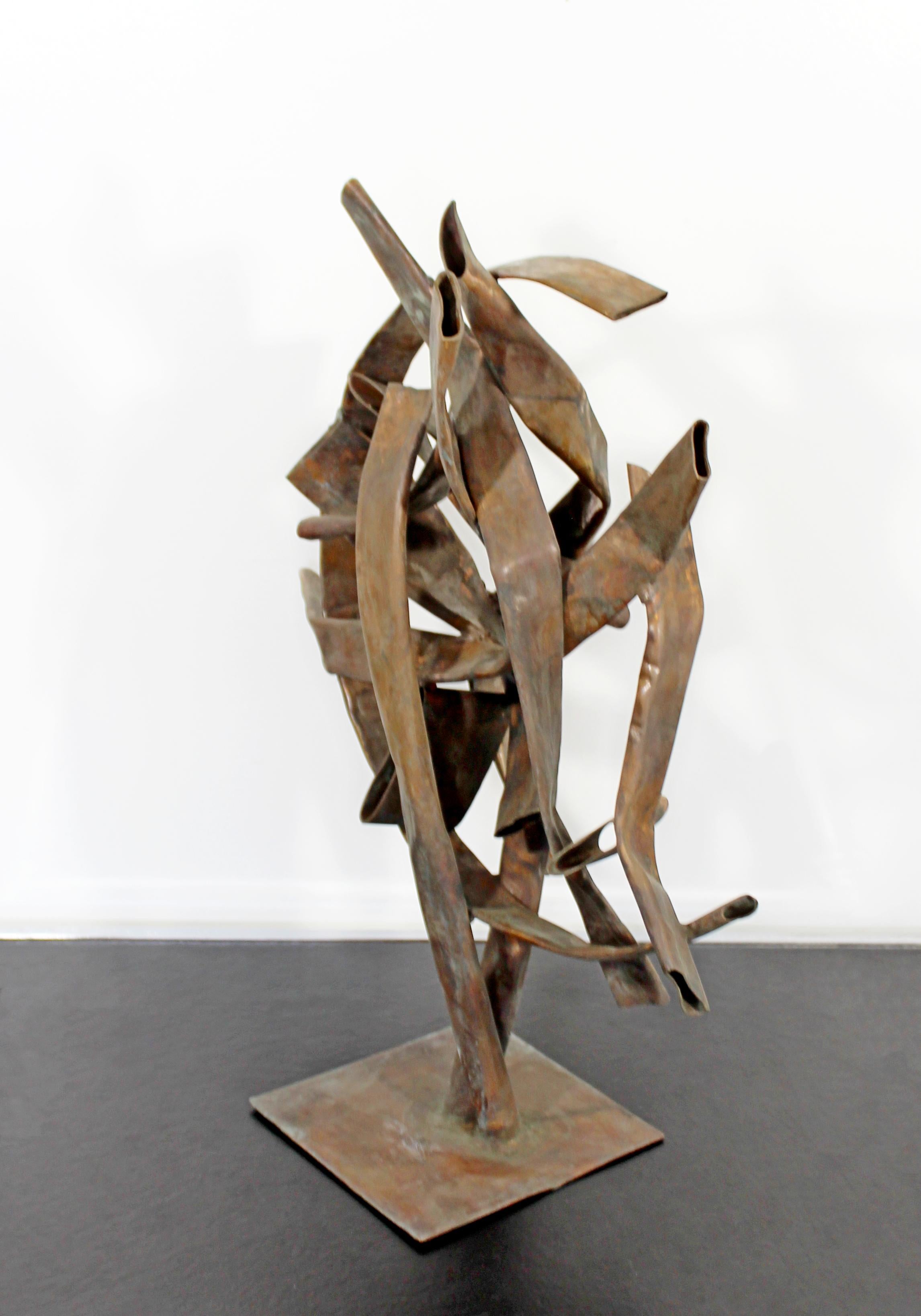 American Contemporary Forged Copper Abstract Table Sculpture Signed Robert Hansen, 2016
