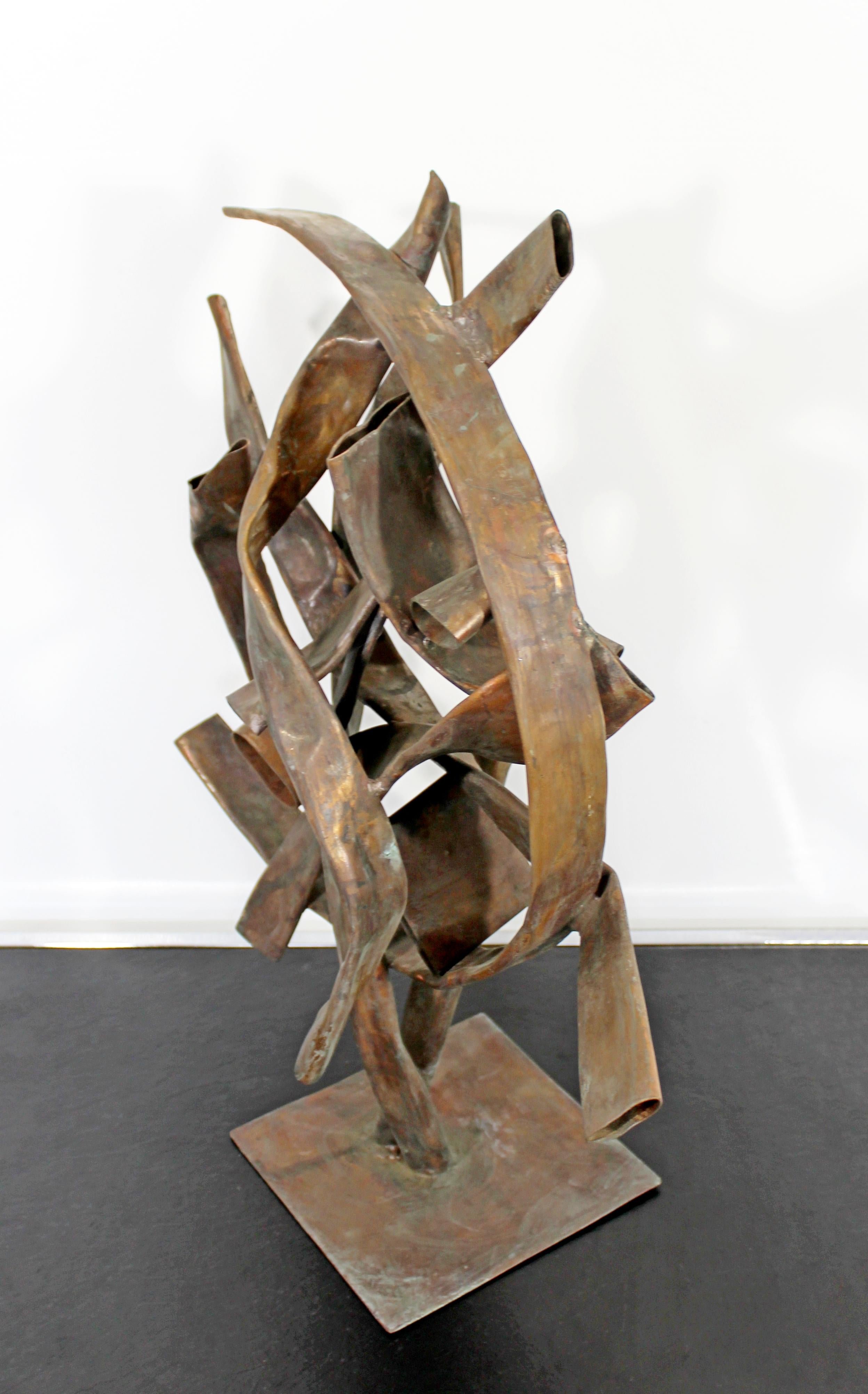 Contemporary Forged Copper Abstract Table Sculpture Signed Robert Hansen, 2016 3