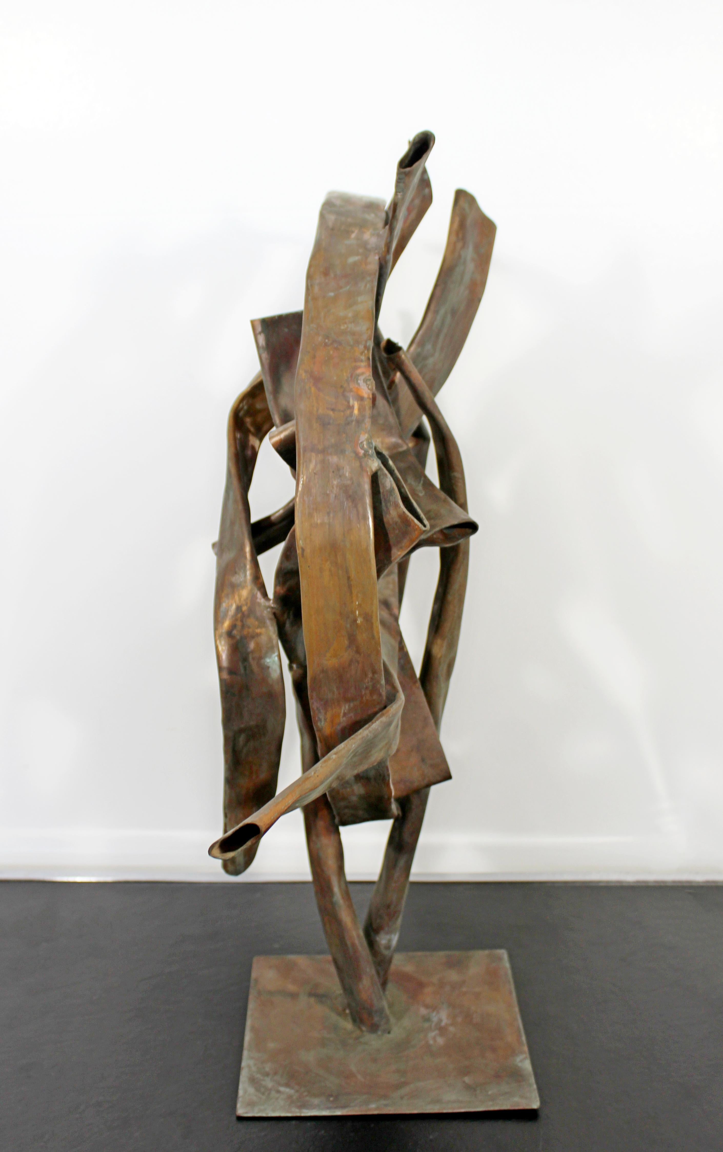 Contemporary Forged Copper Abstract Table Sculpture Signed Robert Hansen, 2016 4