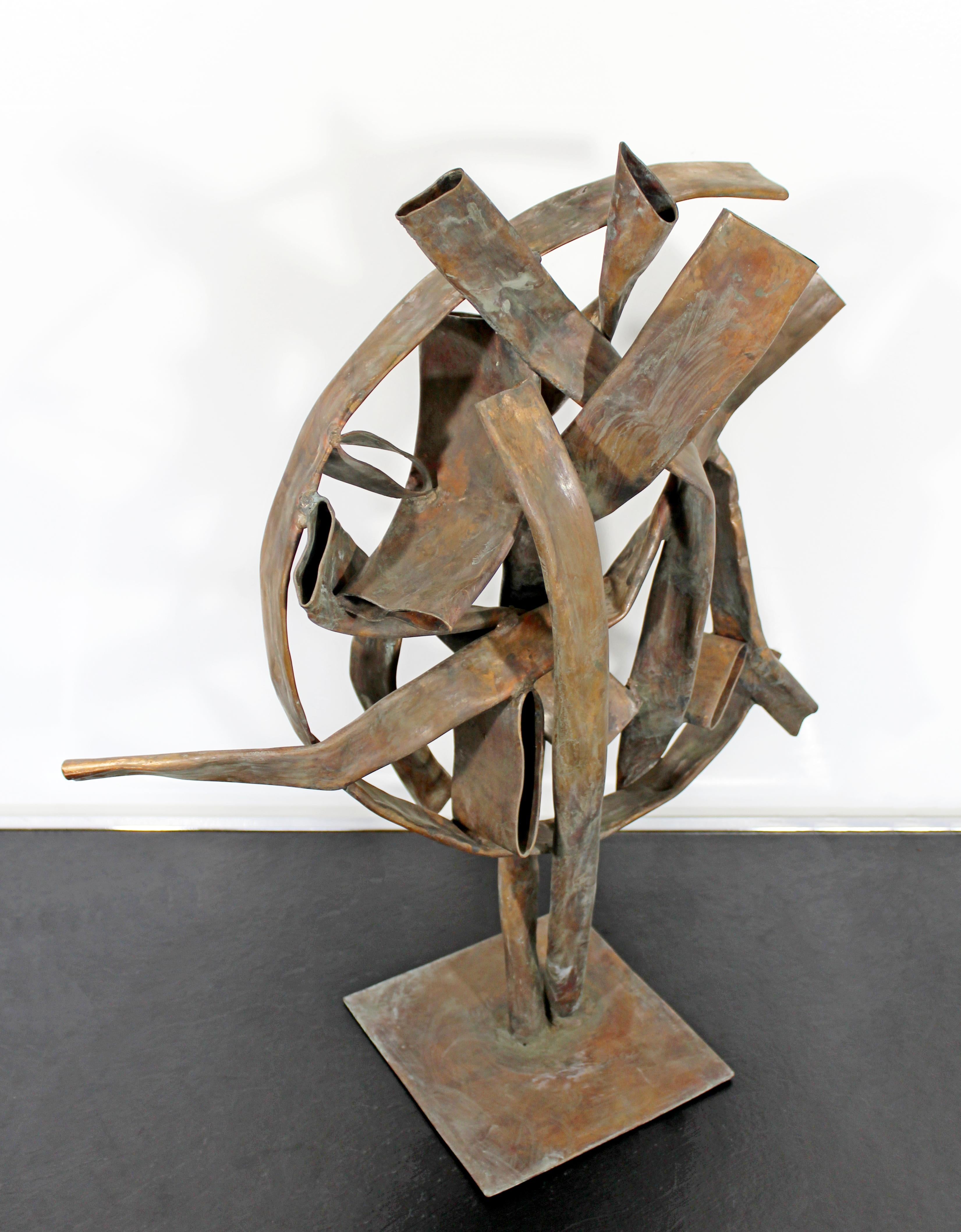 Contemporary Forged Copper Abstract Table Sculpture Signed Robert Hansen, 2016 5