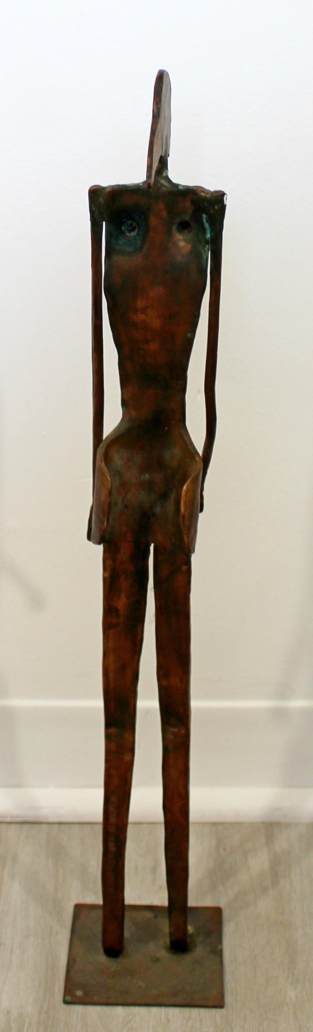 Metal Contemporary Forged Copper Female Nude Figure Table Sculpture Signed Hansen 2001 For Sale