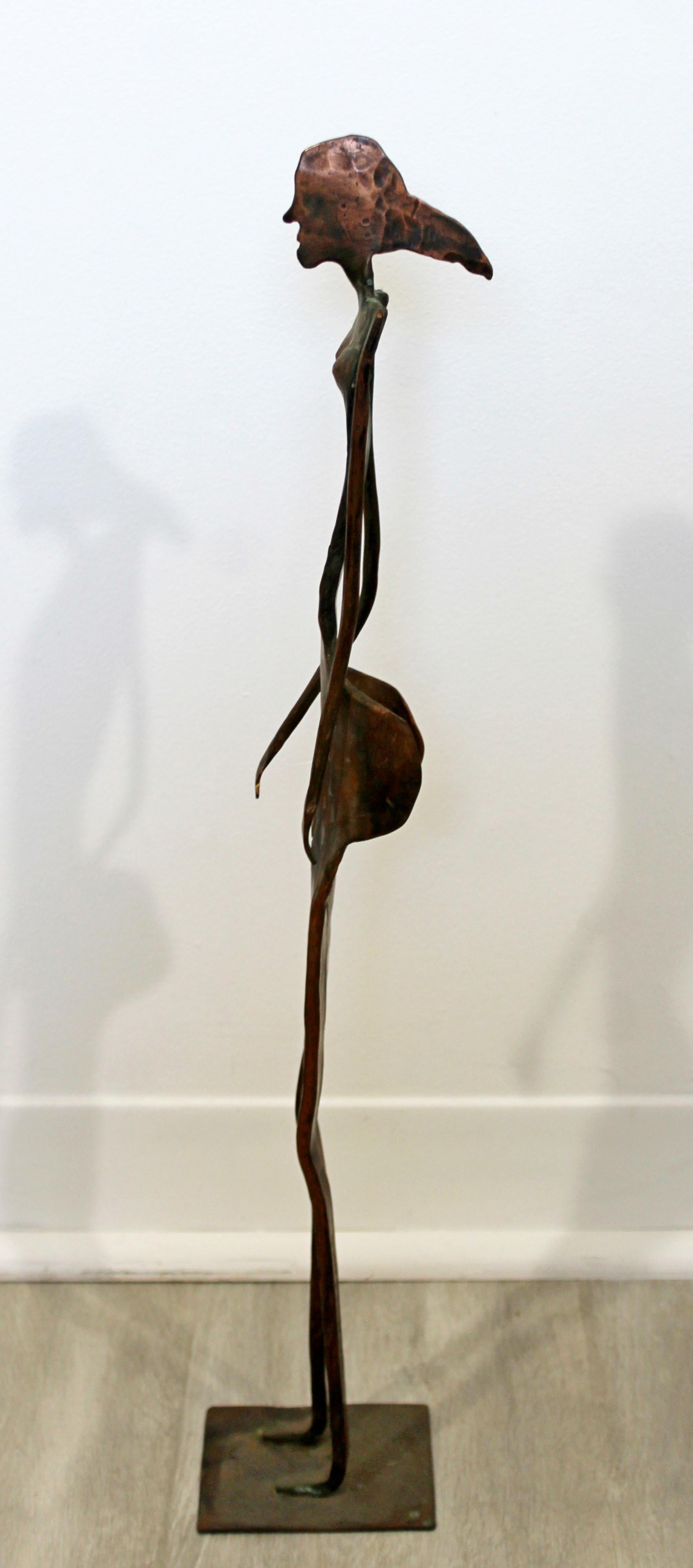 Contemporary Forged Copper Female Nude Figure Table Sculpture Signed Hansen 2001 For Sale 3