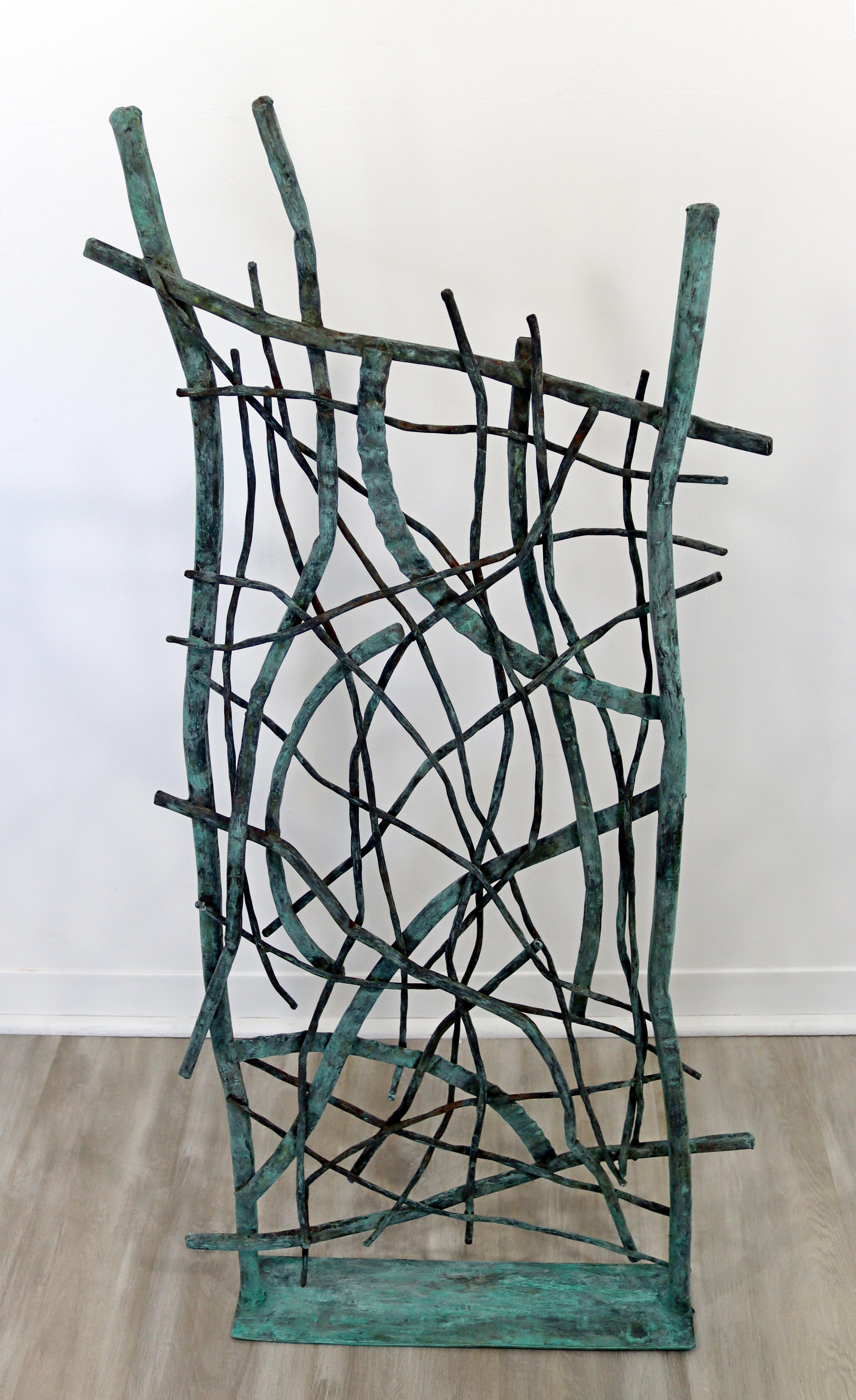 Contemporary Forged Painted Copper Abstract Floor Sculpture Signed Hansen 2000s For Sale 4