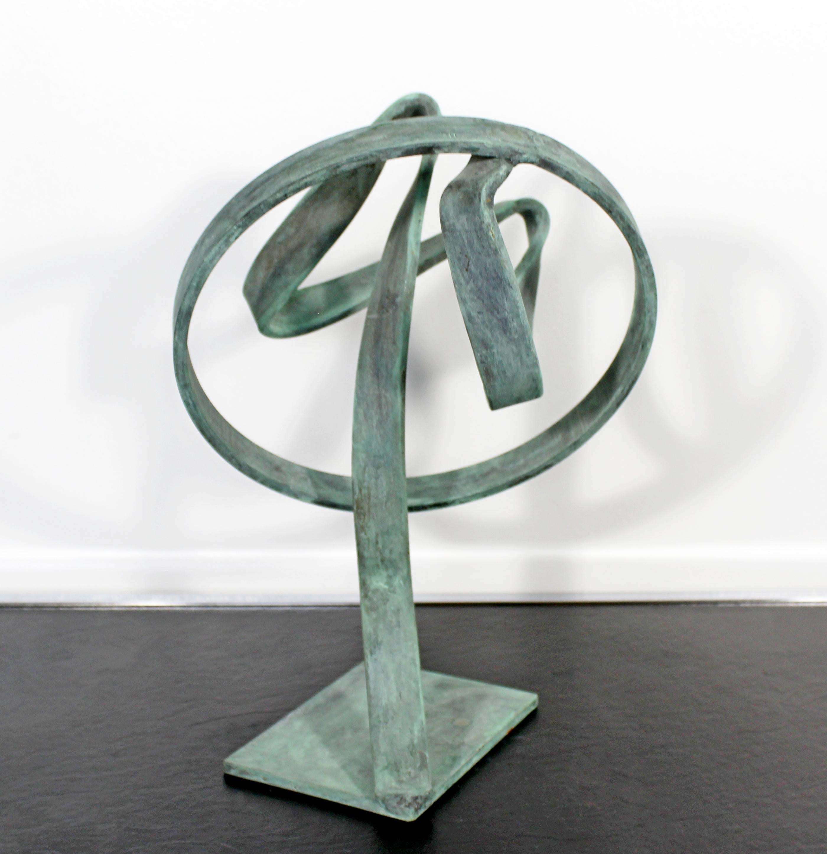 Contemporary Forged Painted Copper Abstract Table Sculpture By Robert Hansen In Good Condition In Keego Harbor, MI