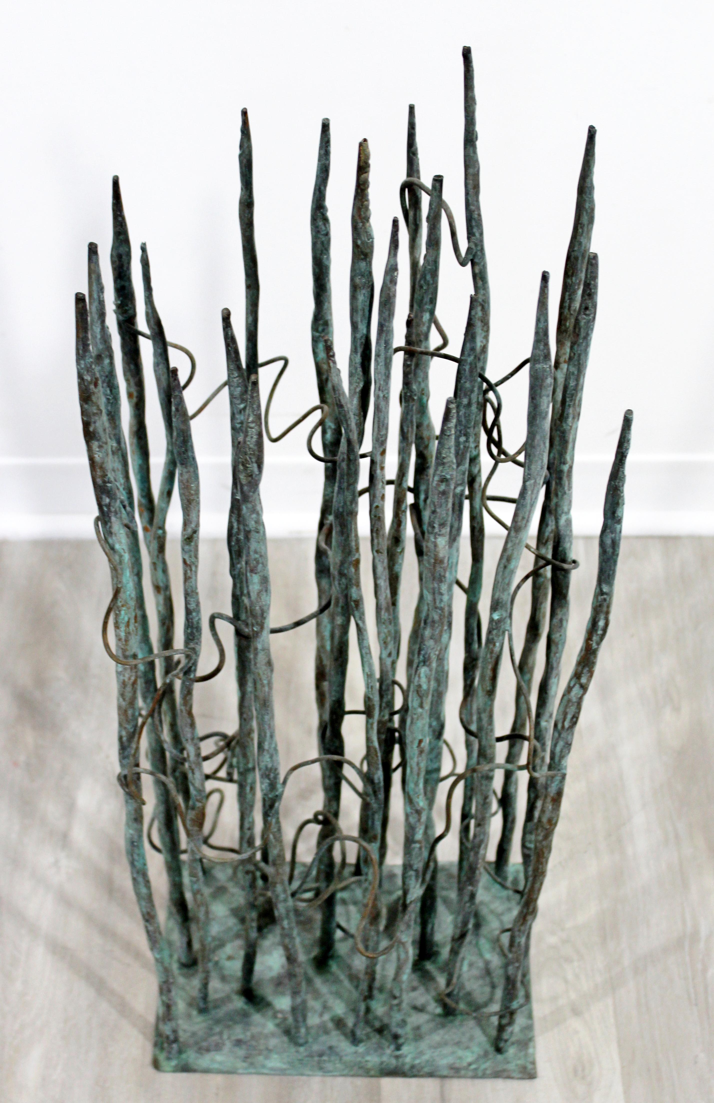 American Contemporary Forged Painted Copper Bertoia Style Reed Sculpture Signed Hansen