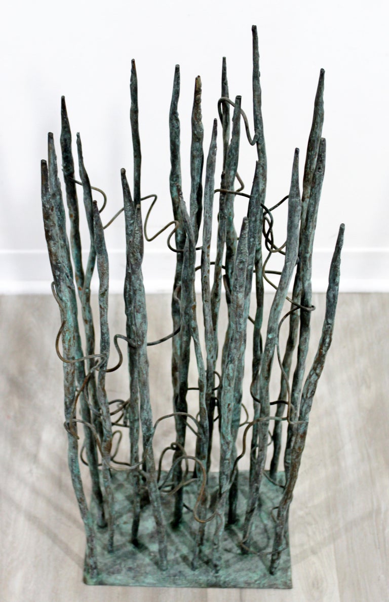 American Contemporary Forged Painted Copper Bertoia Style Reed Sculpture Signed Hansen For Sale