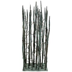 Sculpture contemporaine de roseau en cuivre peint et forgé de style Bertoia signée Hansen