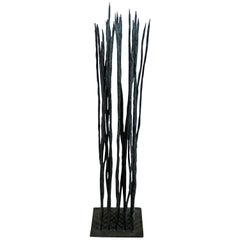Contemporary Forged Painted Copper Bertoia Style Reed Sculpture Signed Hansen