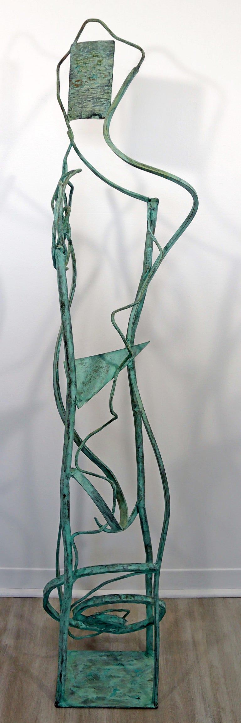 Contemporary Forged Painted Copper Metal Abstract Floor Sculpture Robert Hansen 1