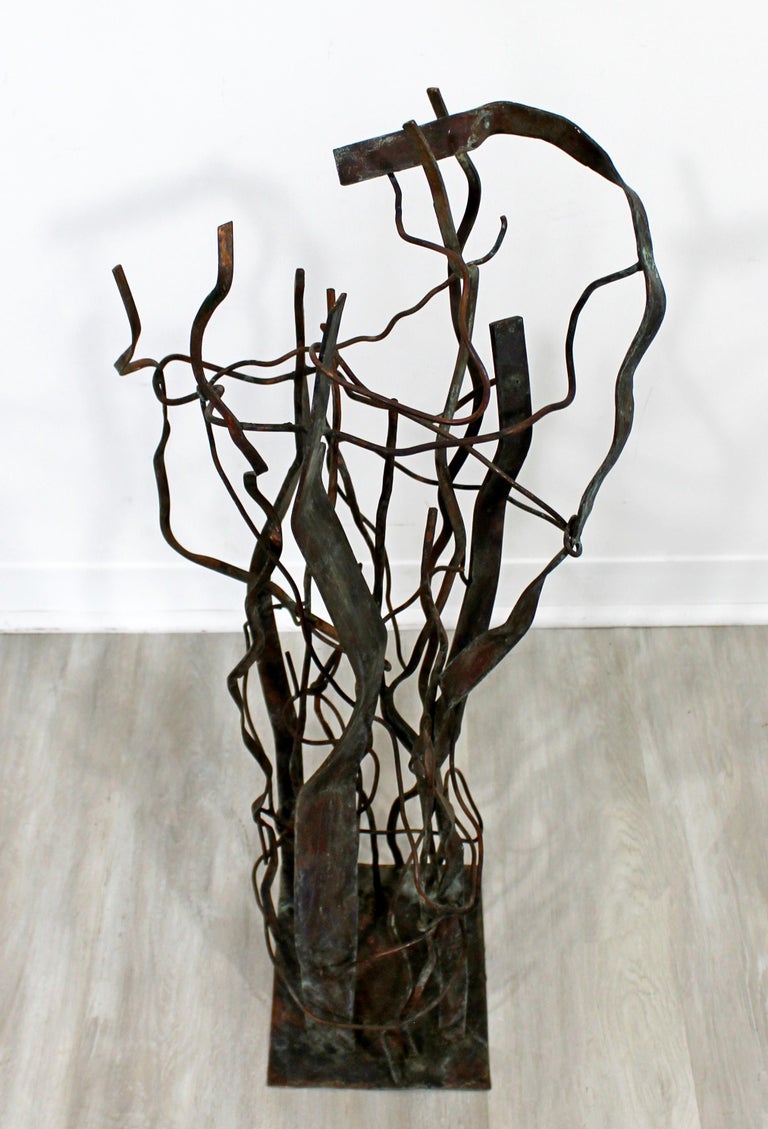Contemporary Forged Painted Copper Metal Abstract Floor Sculpture, Robert Hansen For Sale 2