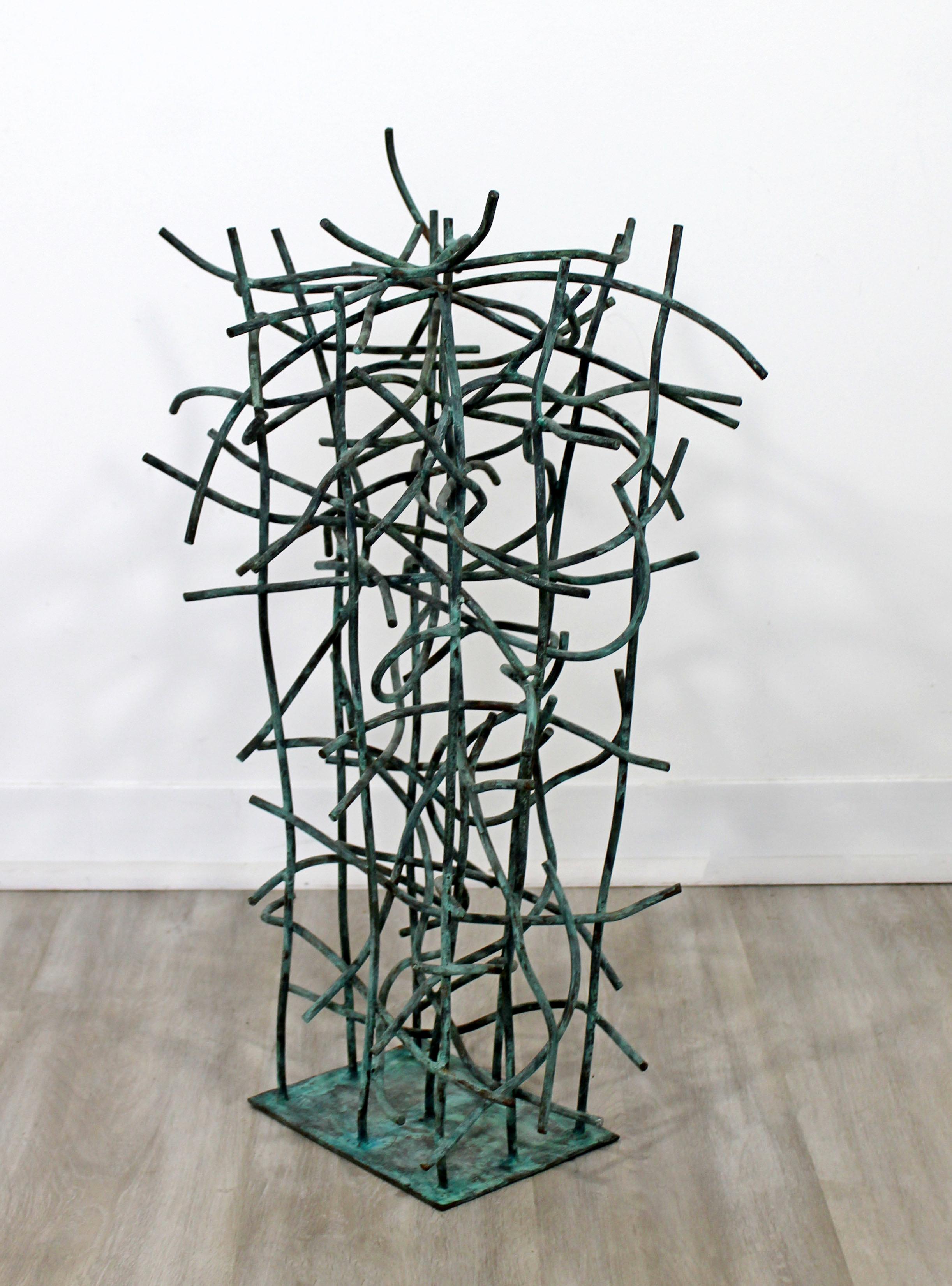Contemporary Forged Painted Copper Metal Abstract Table Sculpture Robert Hansen In Good Condition In Keego Harbor, MI